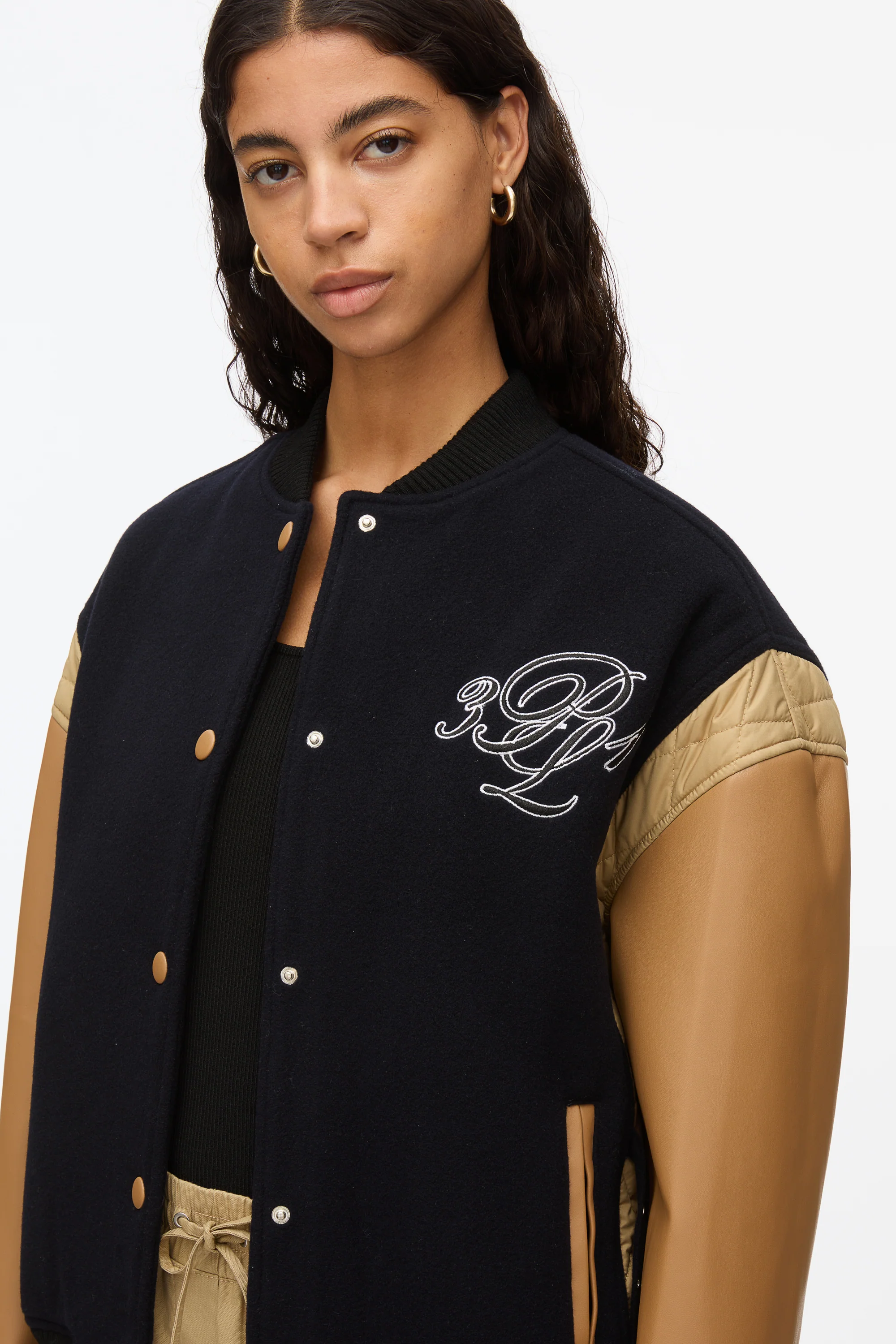 3.1 x Shopbop Boxy Varsity Jacket with Ties - Image 5