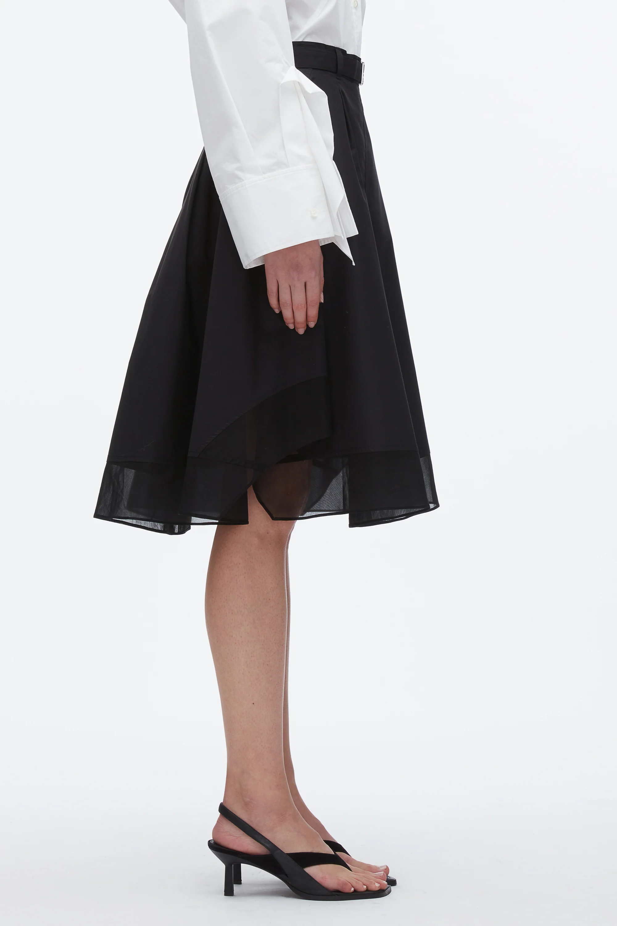 Belted Flounce Skirt with Chiffon Combo - Image 10