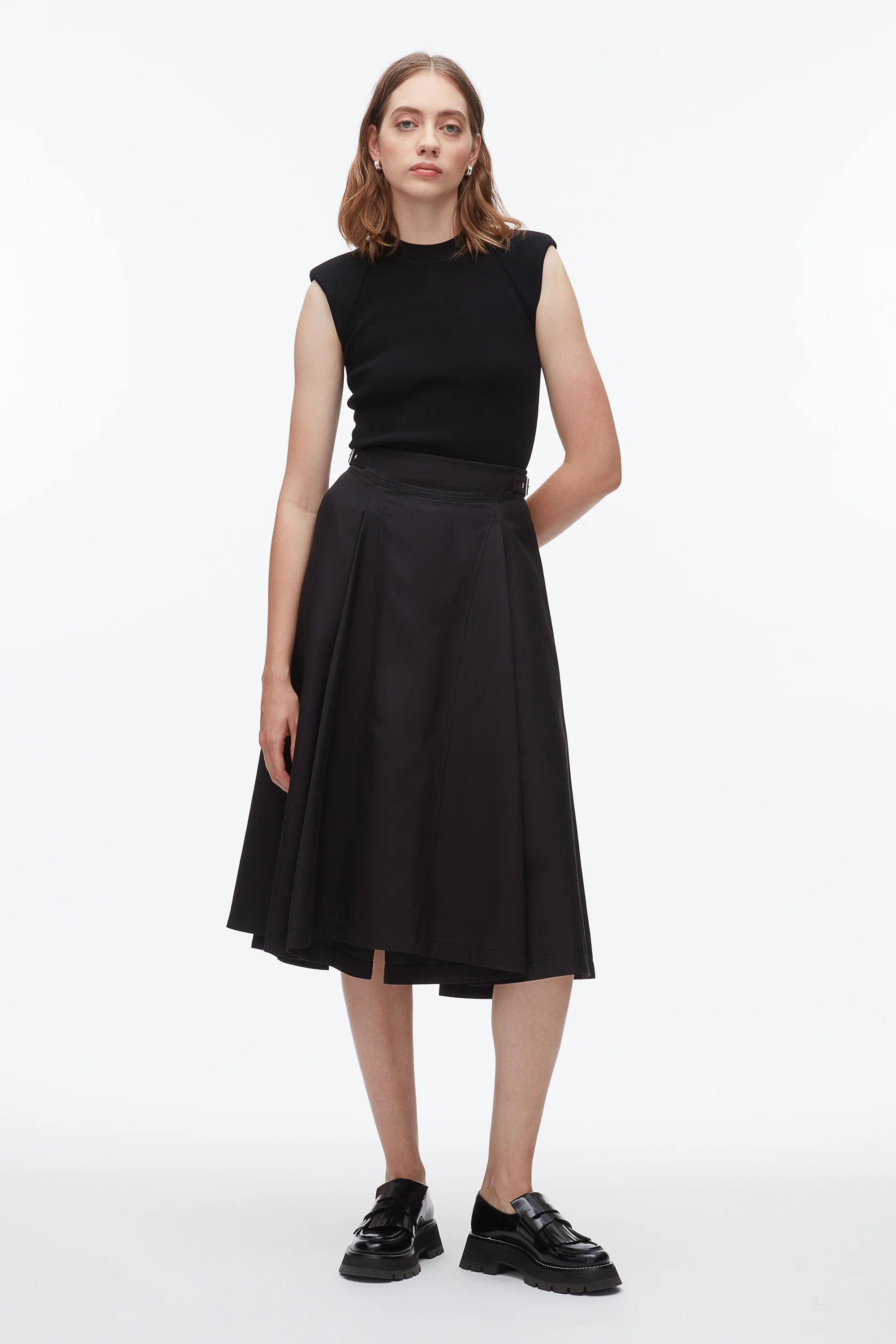 Pleated Utility Skirt