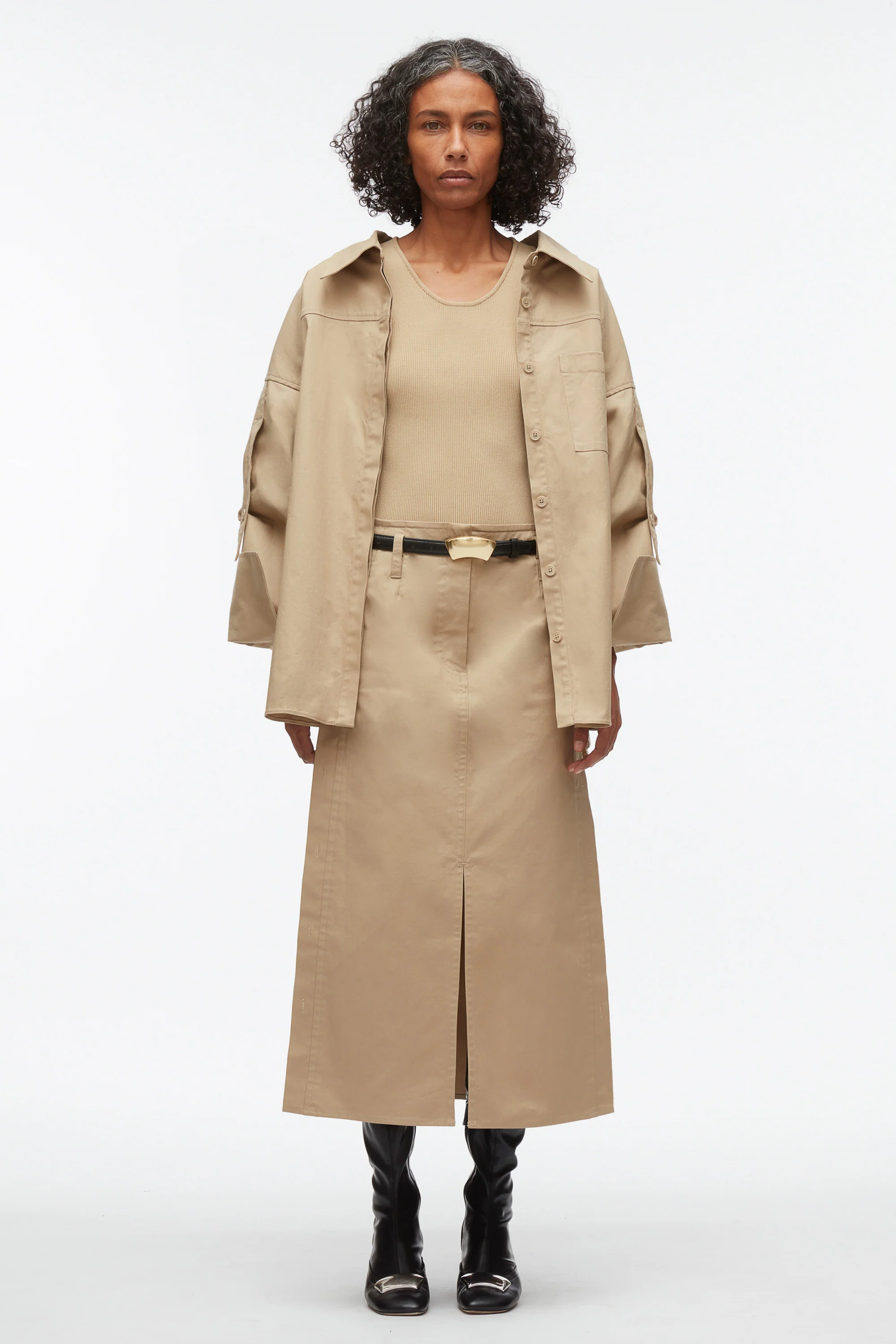 Buttoned Side Utility Skirt - Image 3