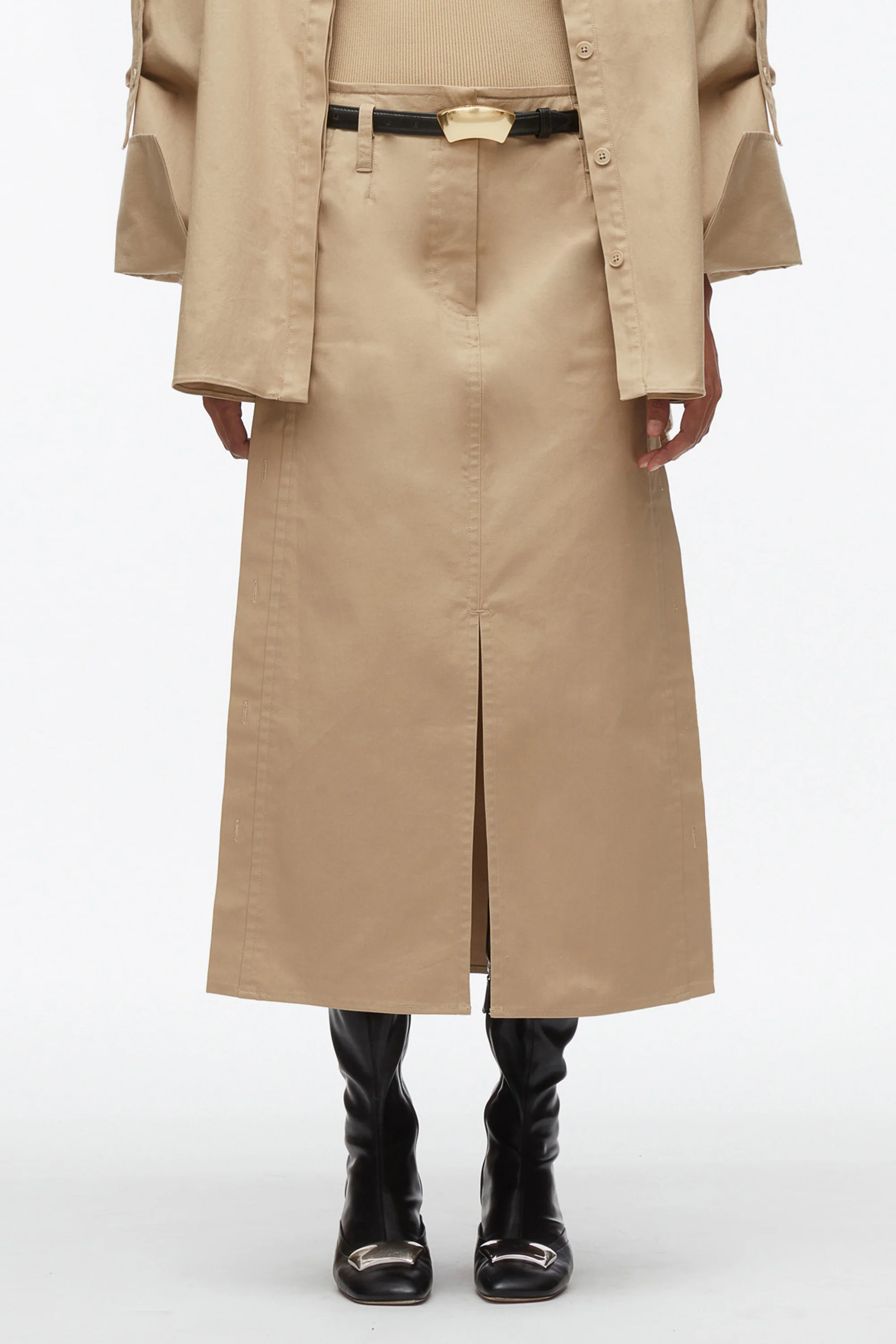 Buttoned Side Utility Skirt - Image 4