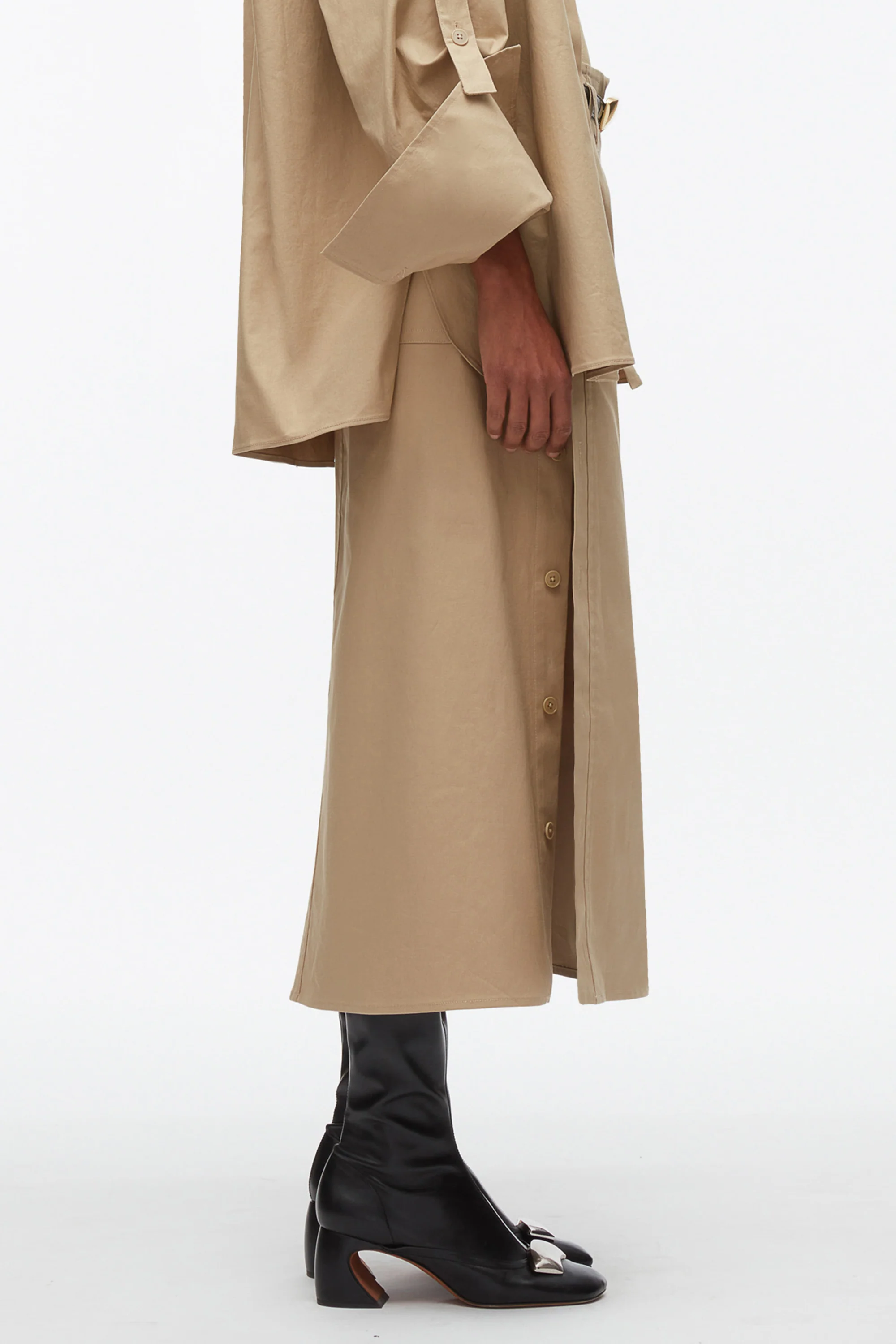 Buttoned Side Utility Skirt - Image 5