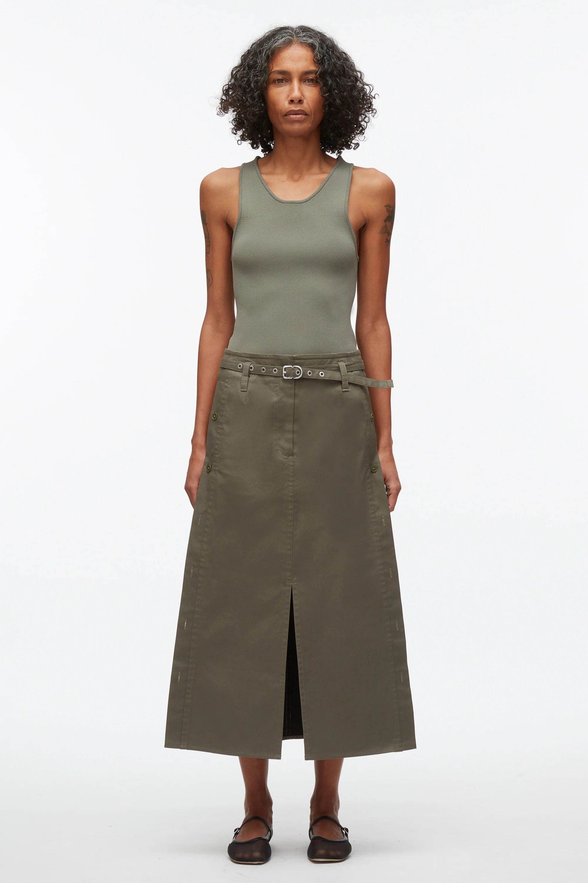 Buttoned Side Utility Skirt - Image 7
