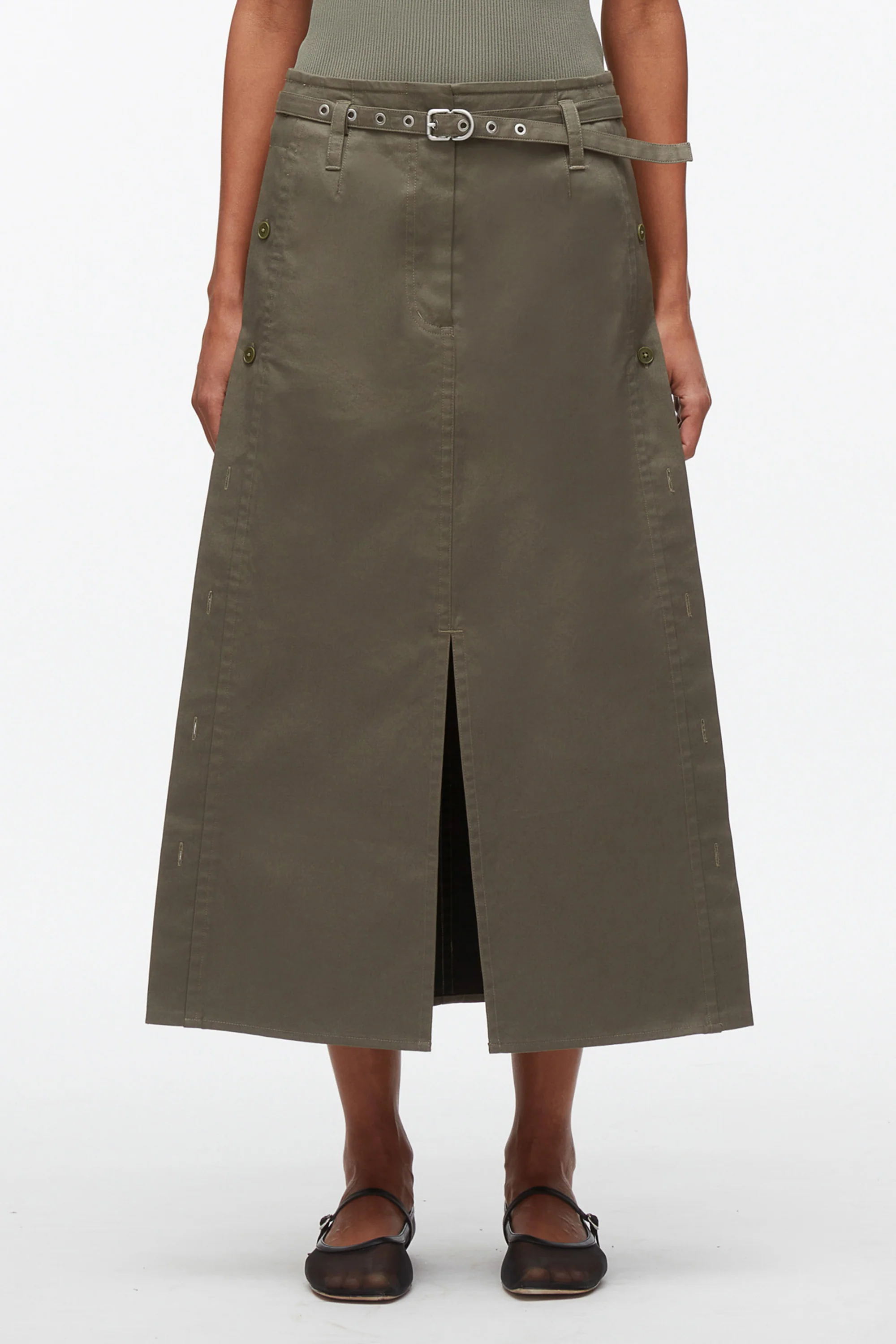 Buttoned Side Utility Skirt - Image 8