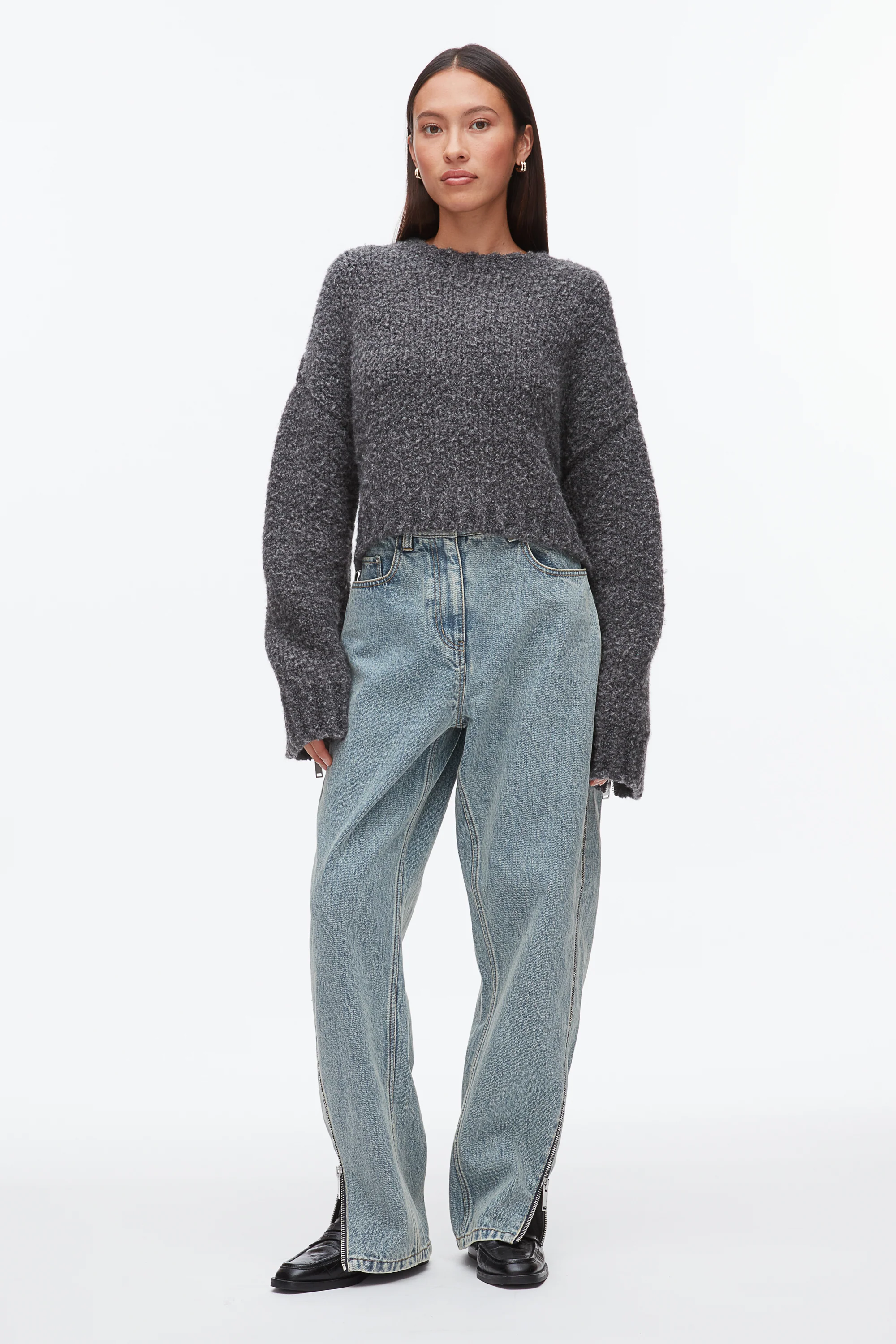 Boucle Zipper Crewneck - Image 2
