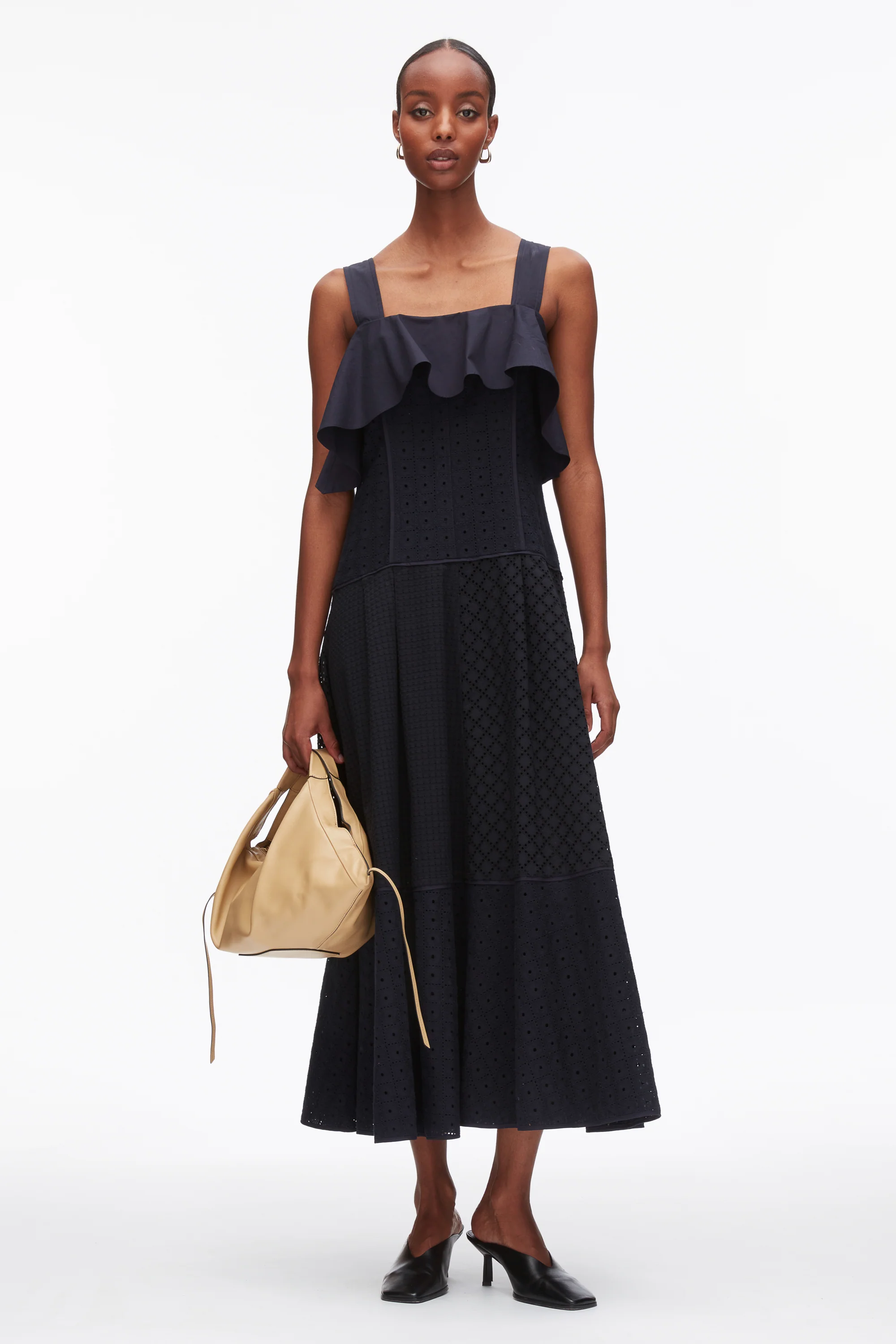 Broderie Anglaise Patchwork Cascade Midi Dress - Image 9
