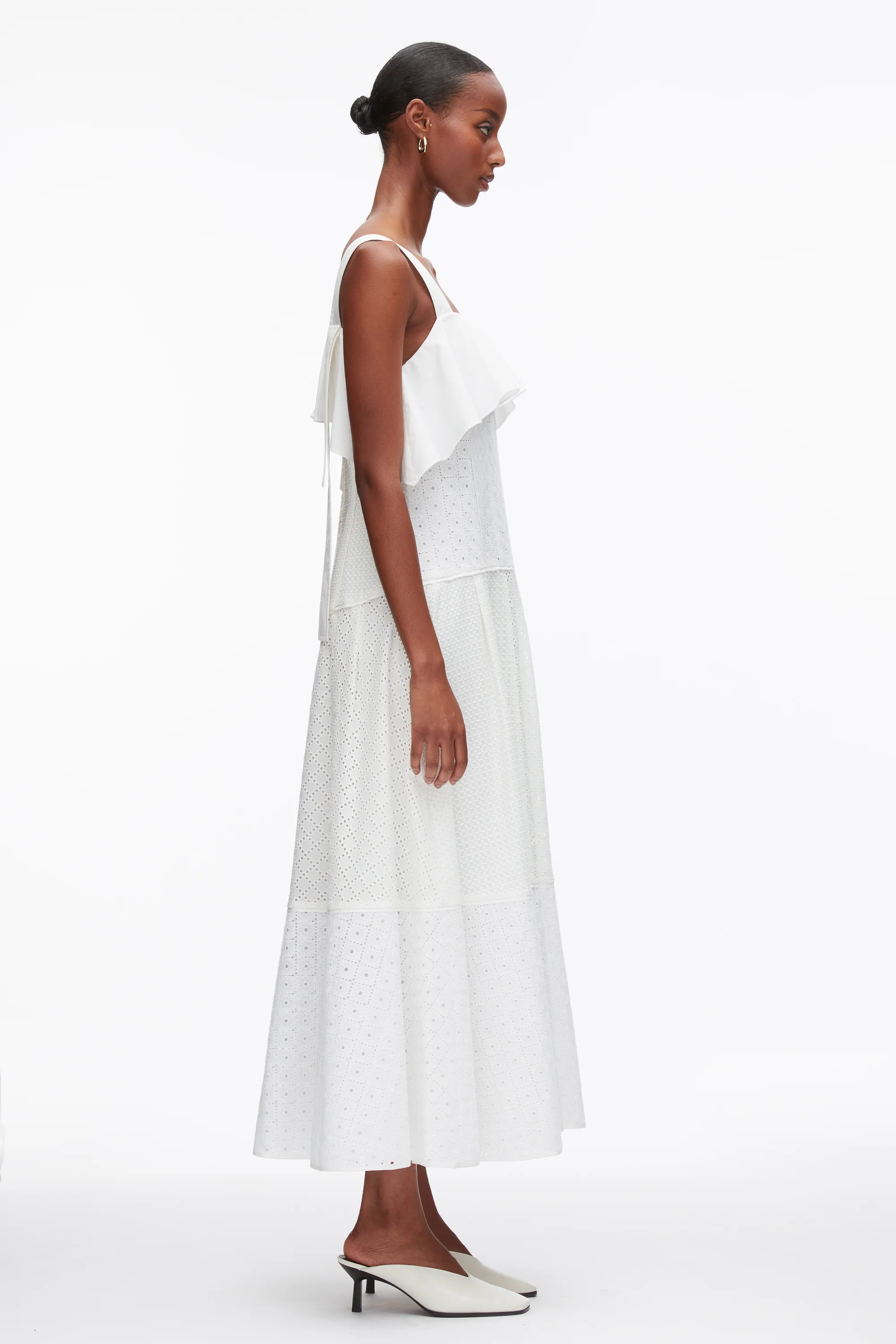 Broderie Anglaise Patchwork Cascade Midi Dress - Image 3