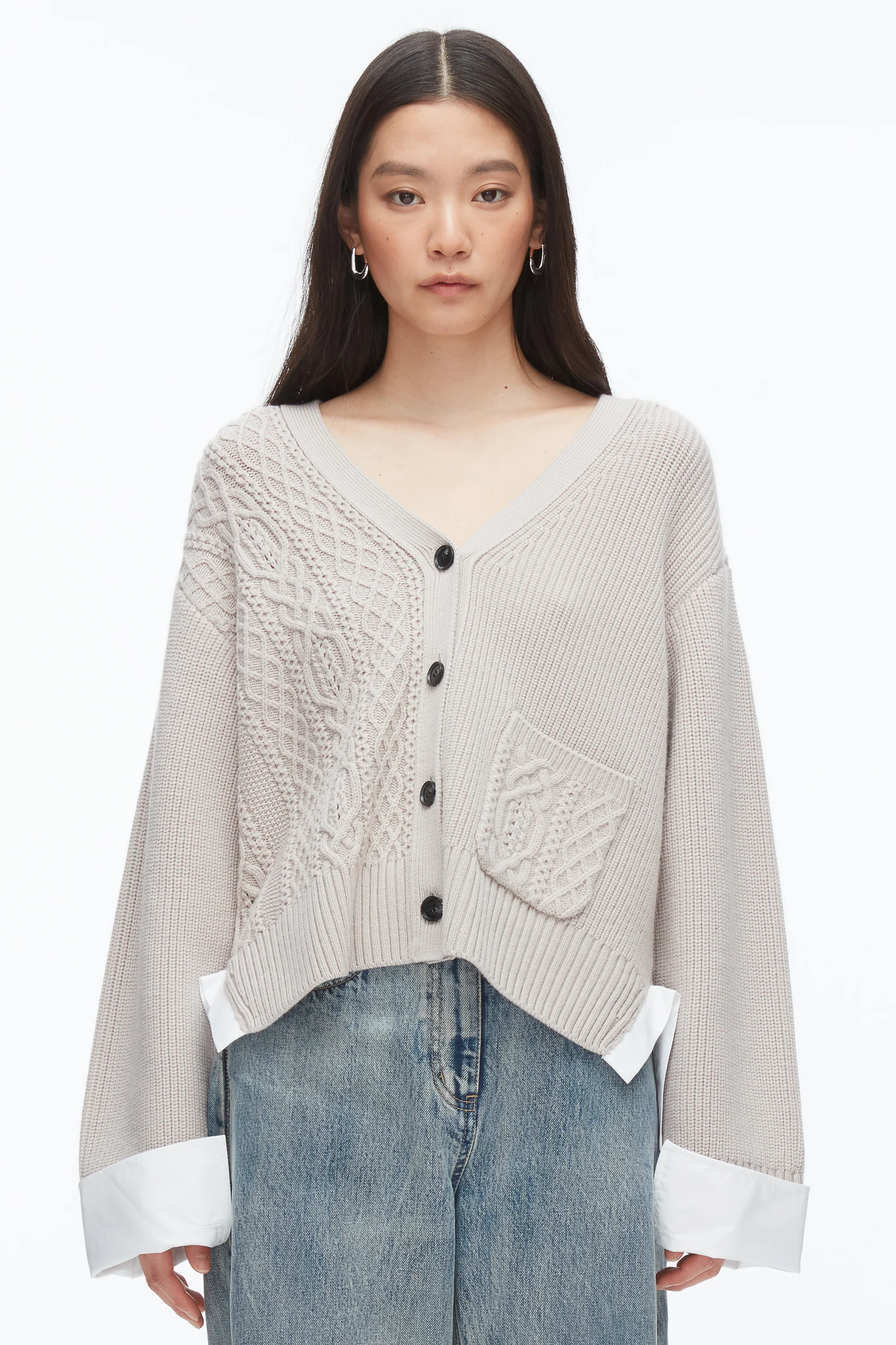Cable Mix Boyfriend Cardigan - Image 3
