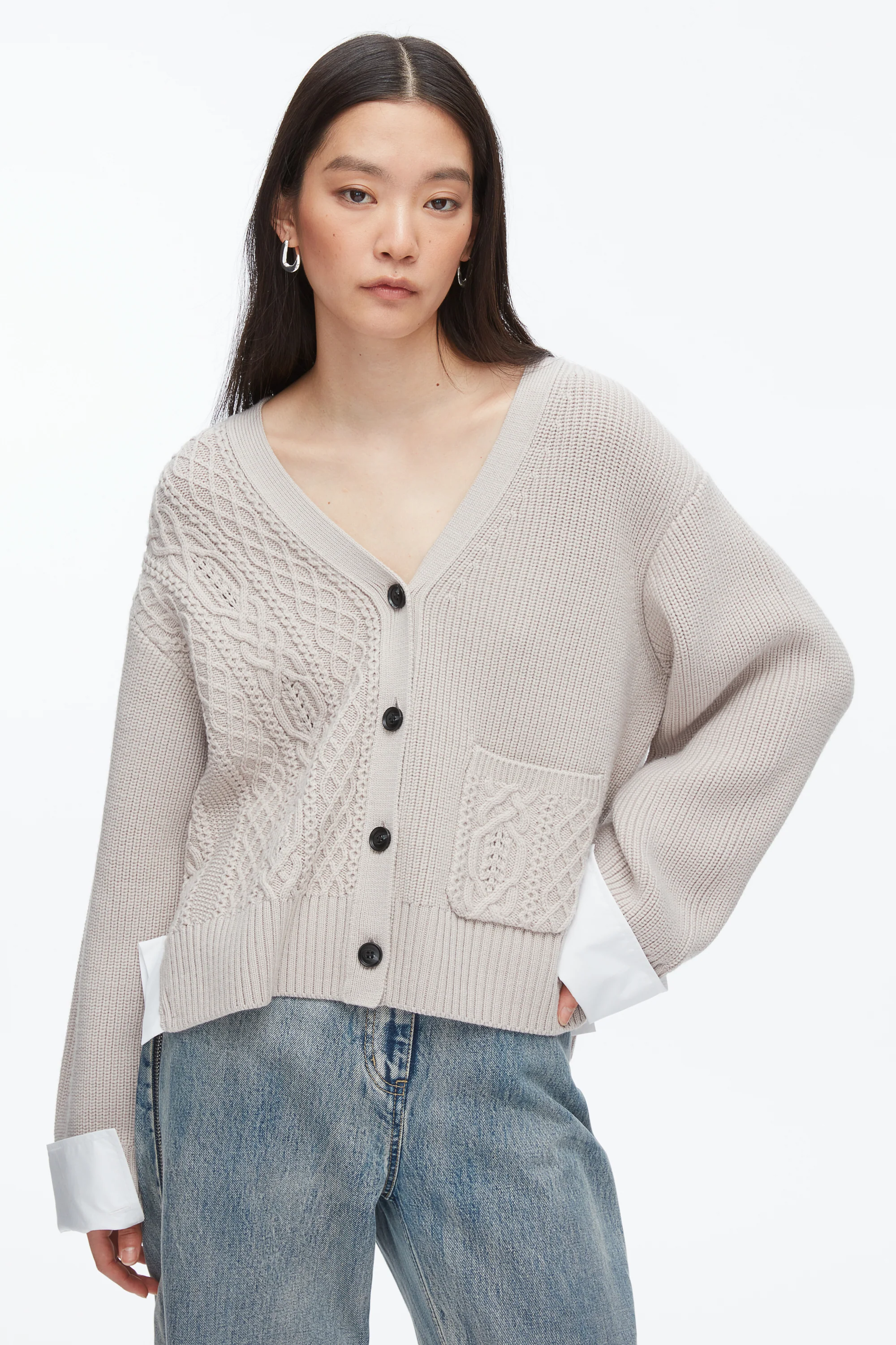 Cable Mix Boyfriend Cardigan - Image 6