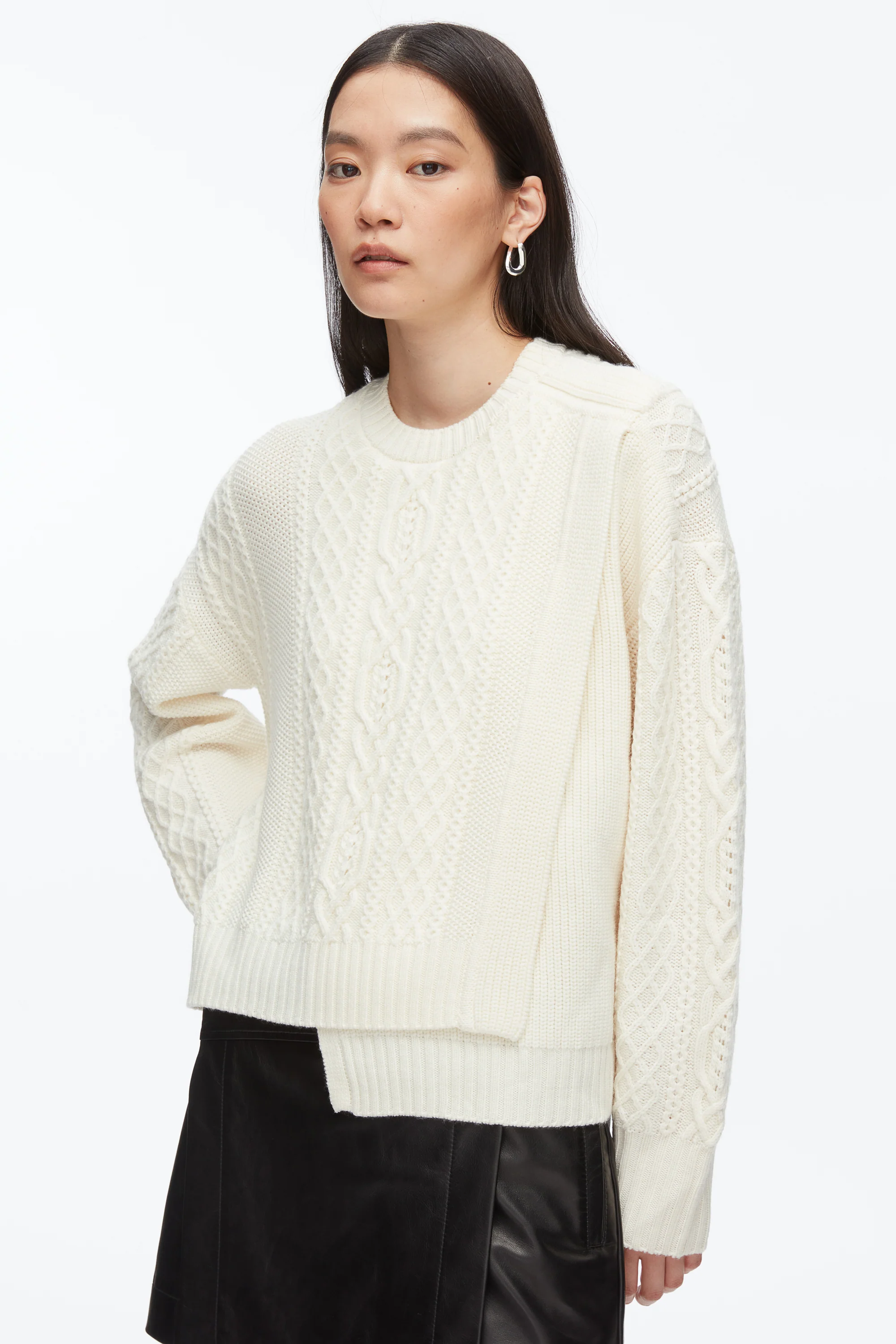 Cable Mix Double Layer Crewneck - Image 12
