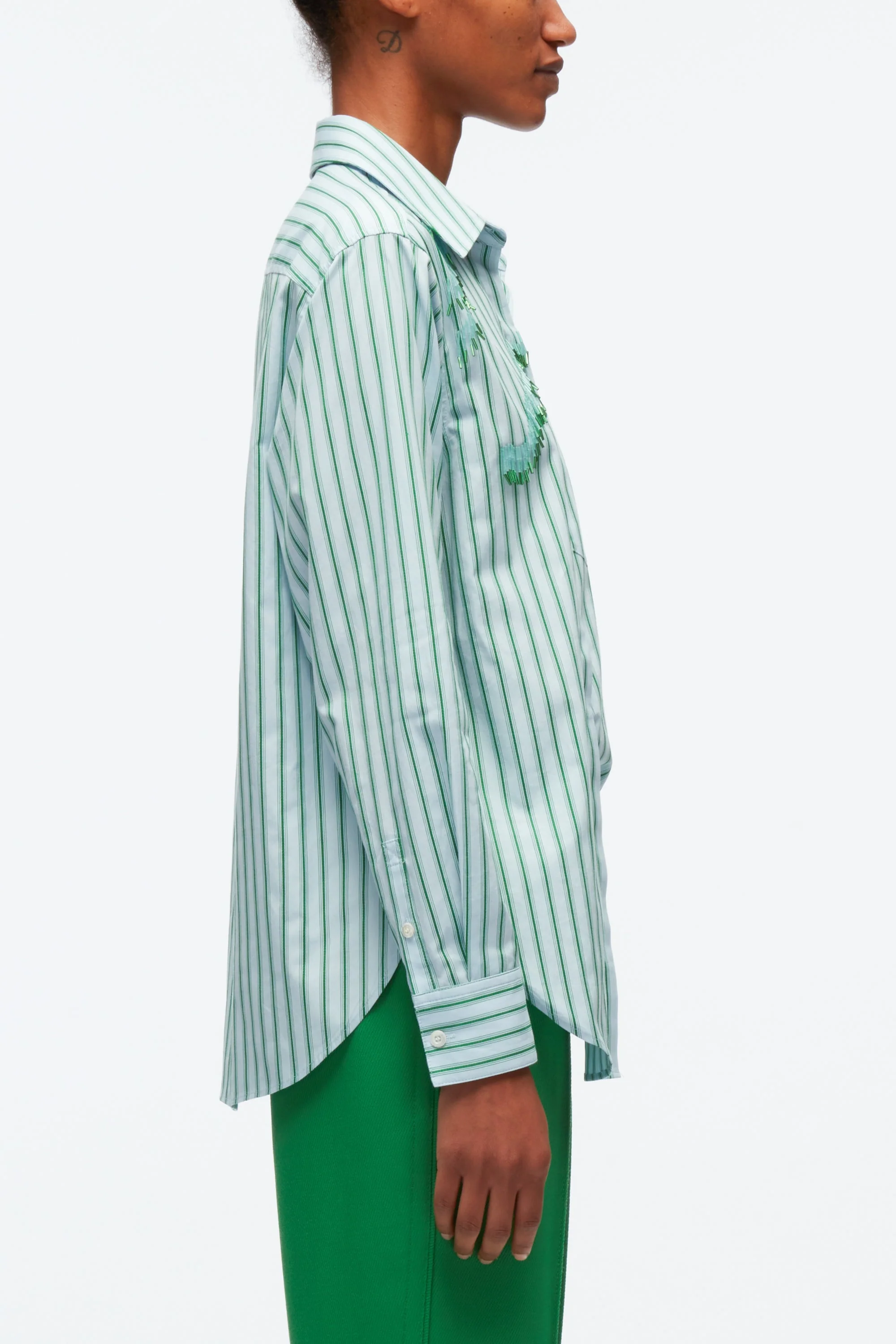 Striped Shirt With Abstract Zebra Embroidery - Image 5