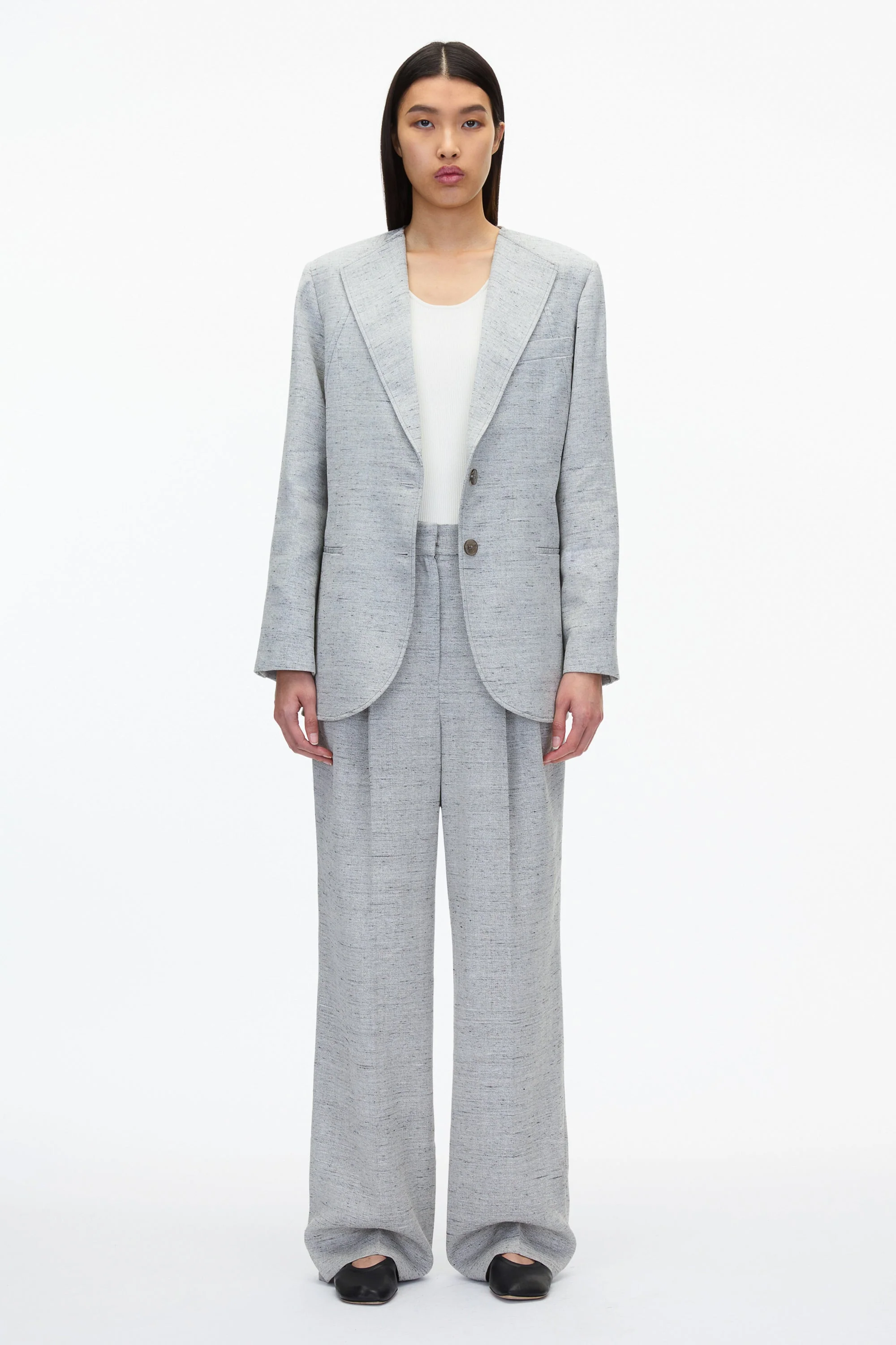 Collarless Relaxed Blazer - Image 10