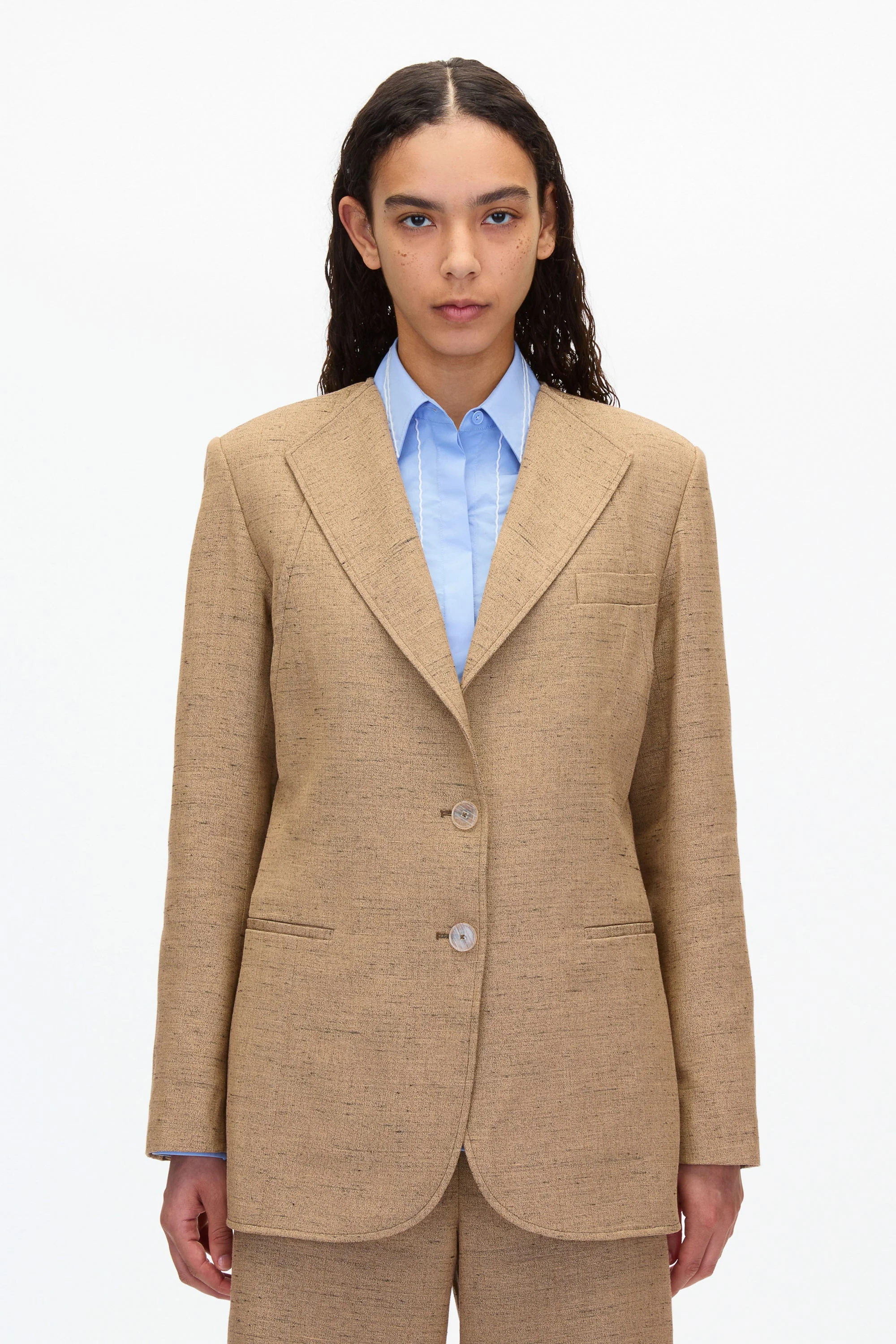 Collarless Relaxed Blazer - Image 2