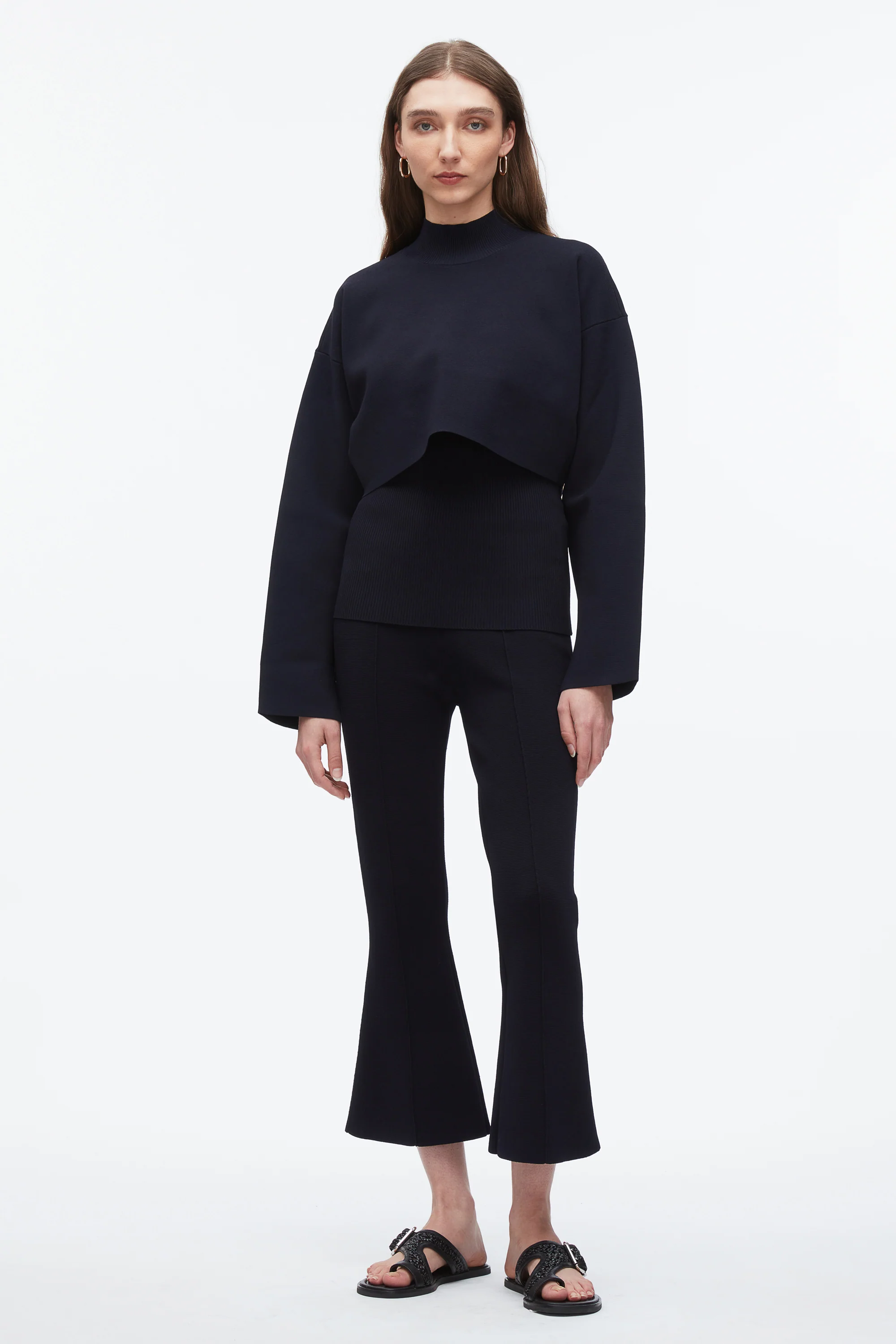 Compact Rib Cropped Turtle Neck