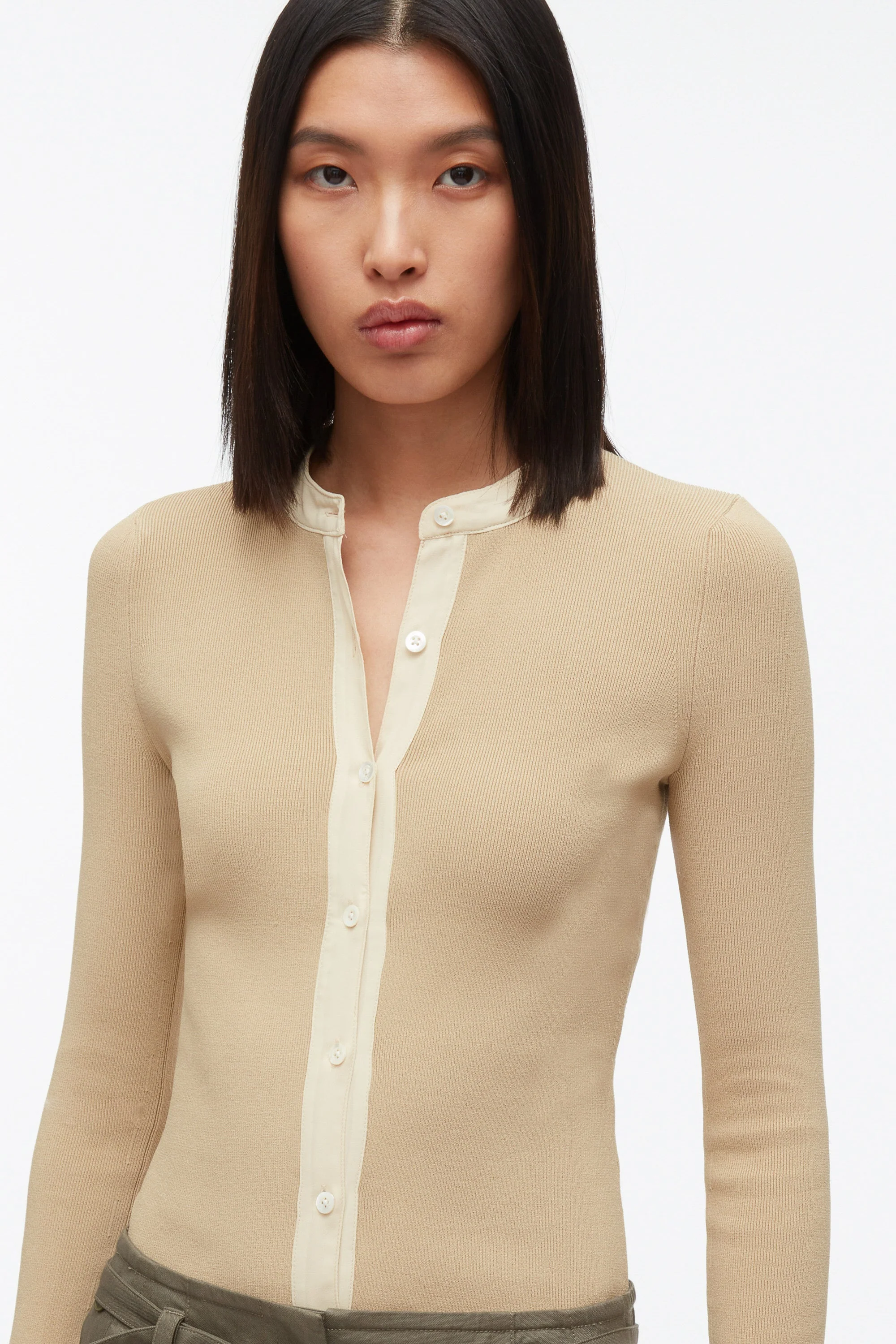 Compact Rib Crewneck Cardigan - Image 6