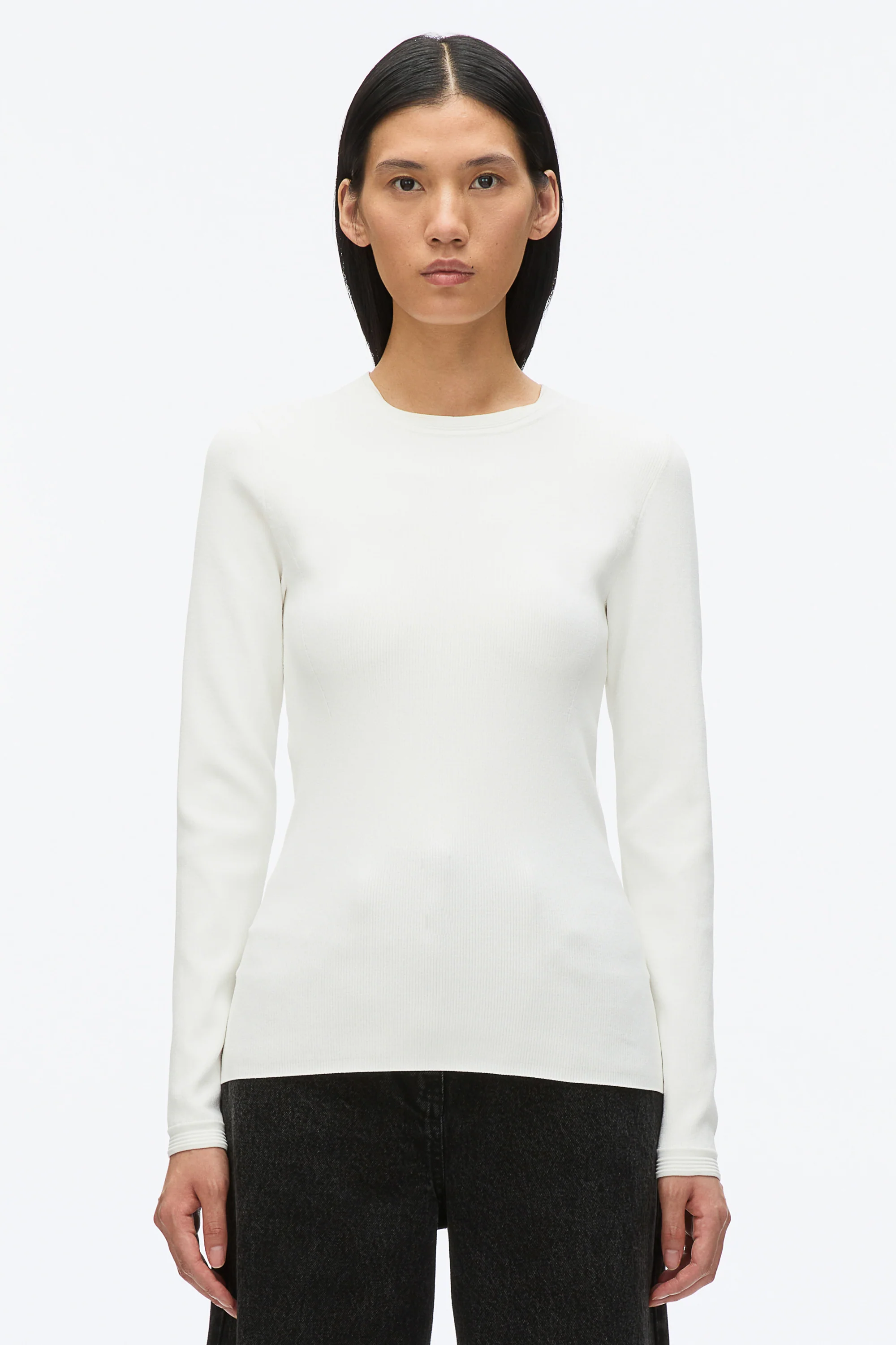 Compact Rib Long Sleeve Tee - Image 3