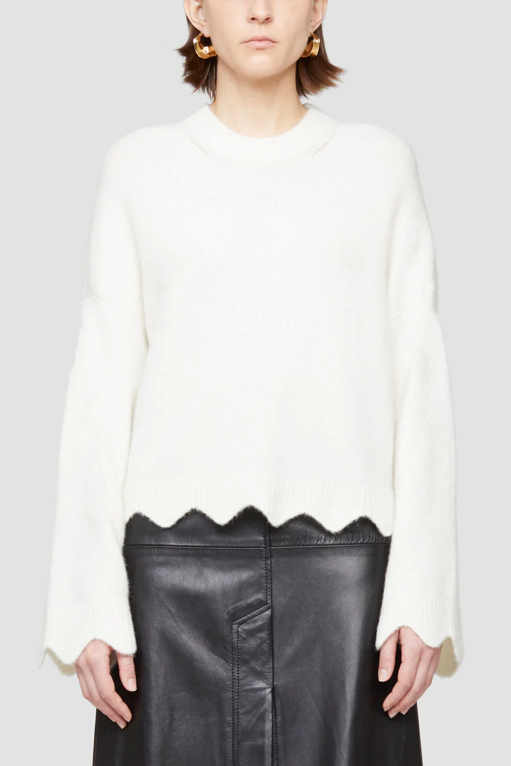 Crew Neck Sweater With Scallop - Image 2