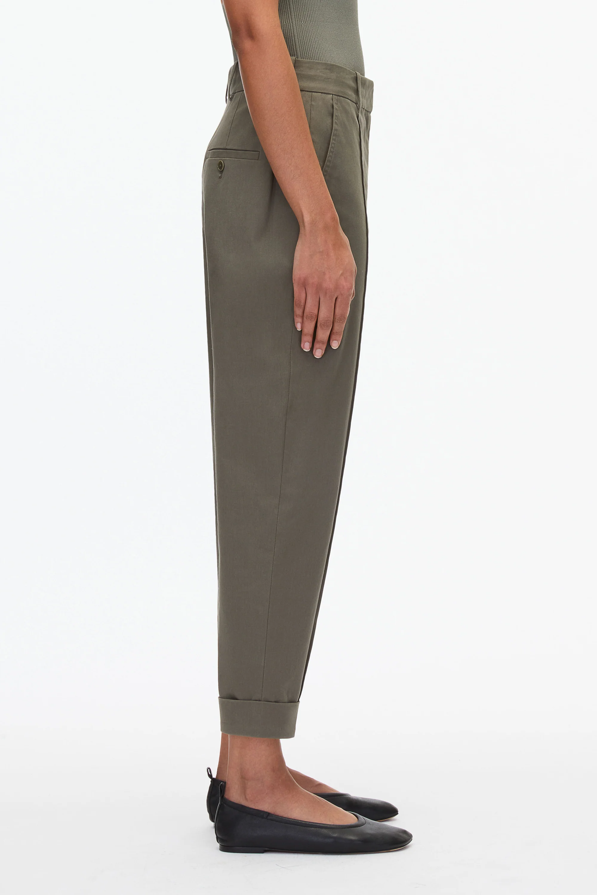 Cropped Carrot Trousers - Image 3