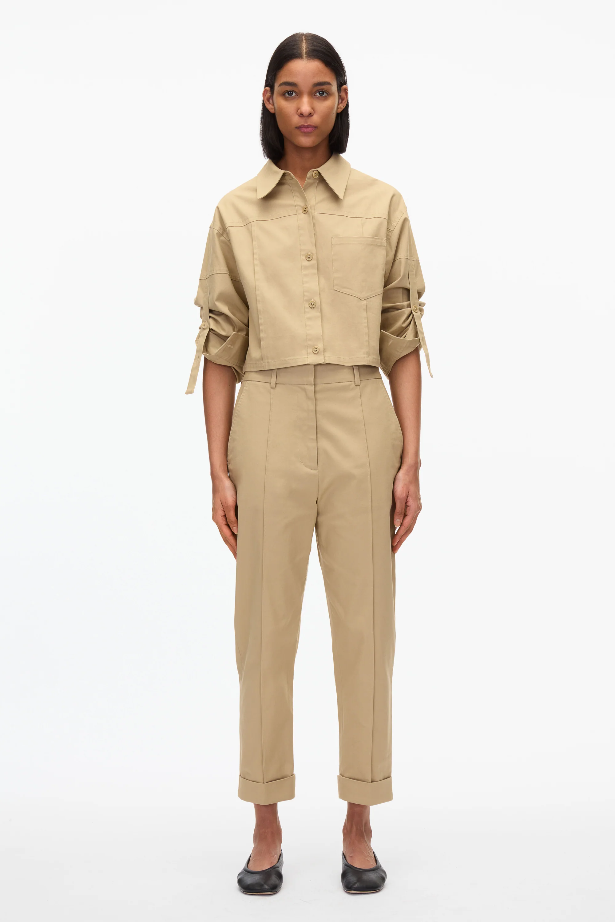 Cropped Carrot Trousers - Image 6