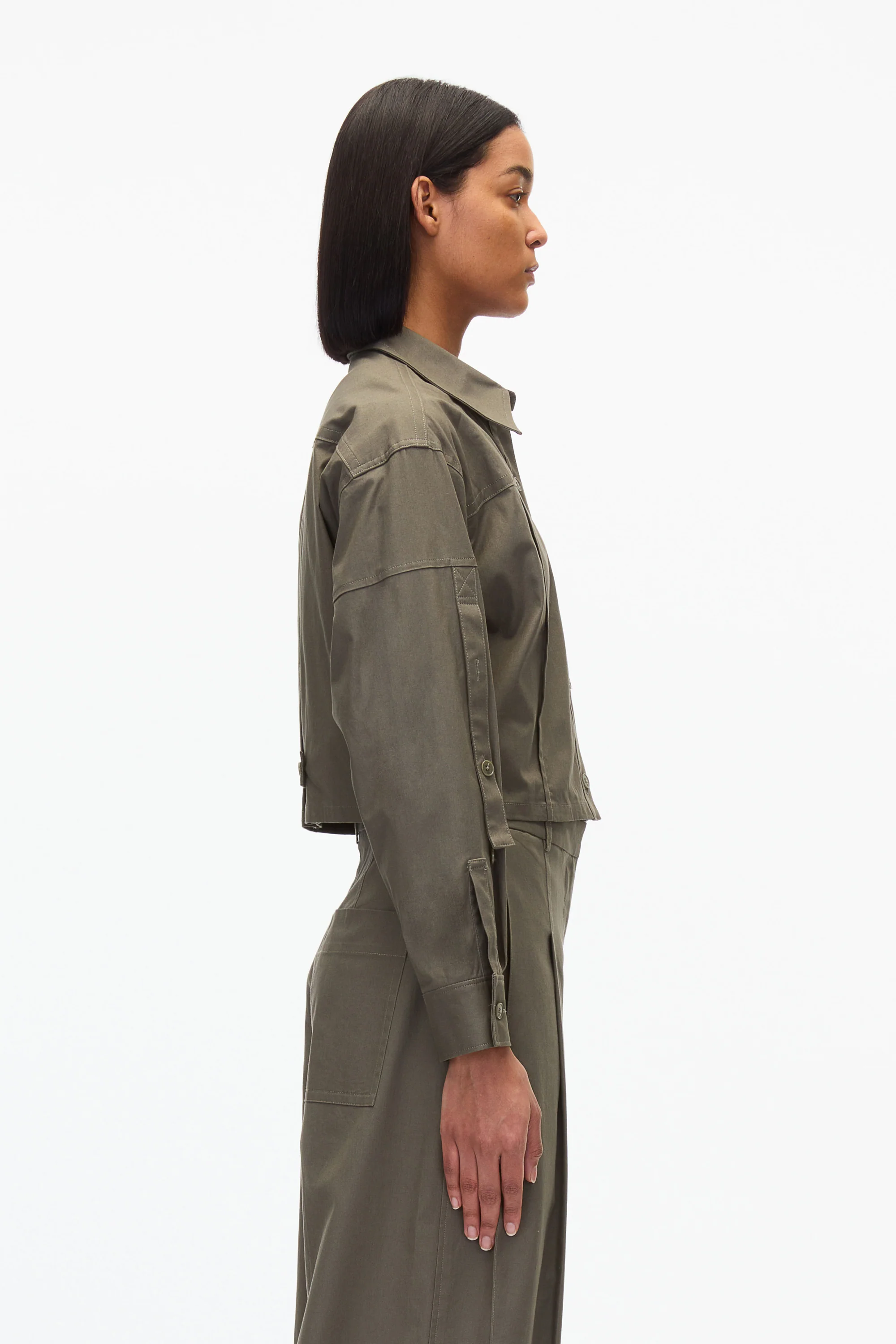 Cropped Convertible Shirt Jacket - Image 4