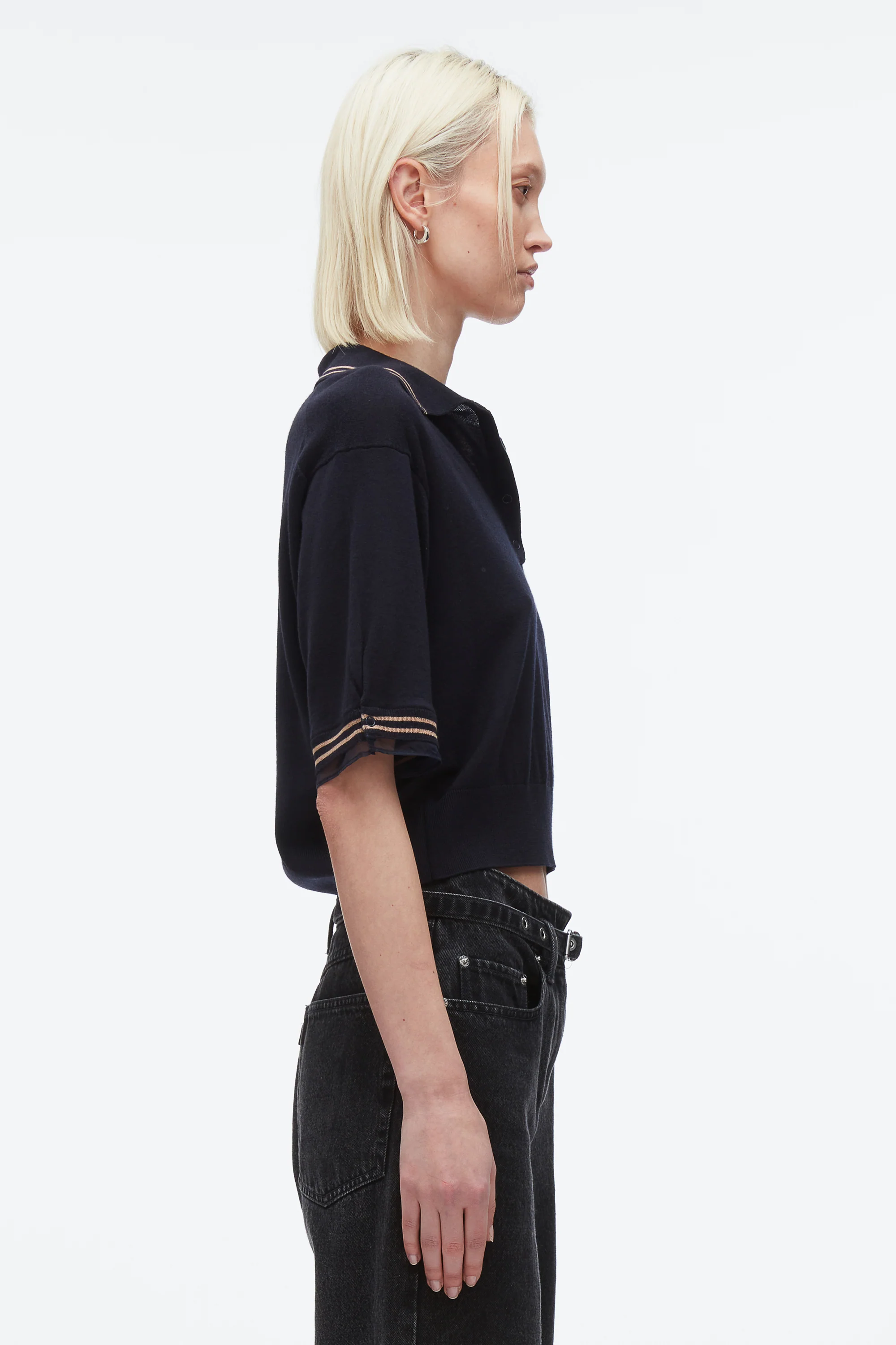 Cropped Polo with Organza - Image 4