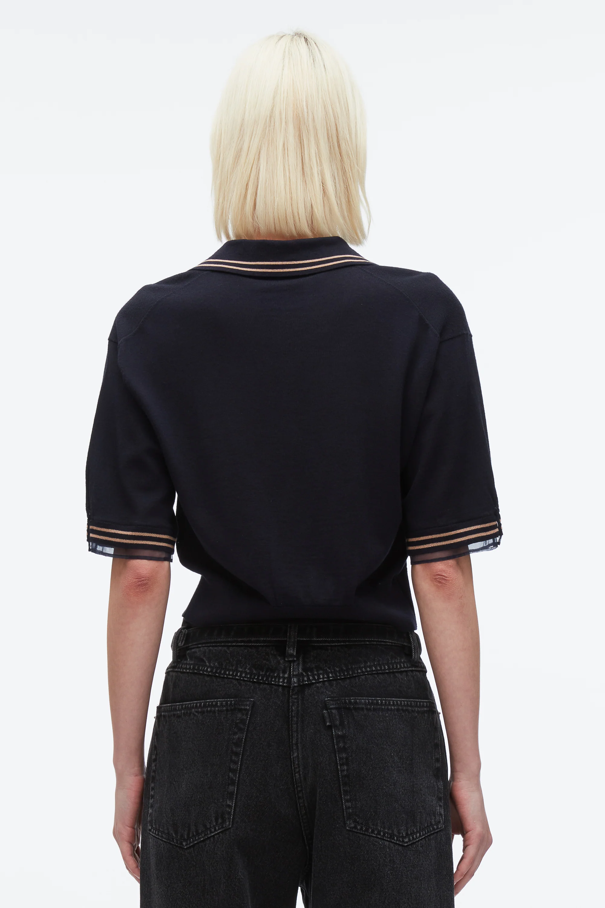 Cropped Polo with Organza - Image 5