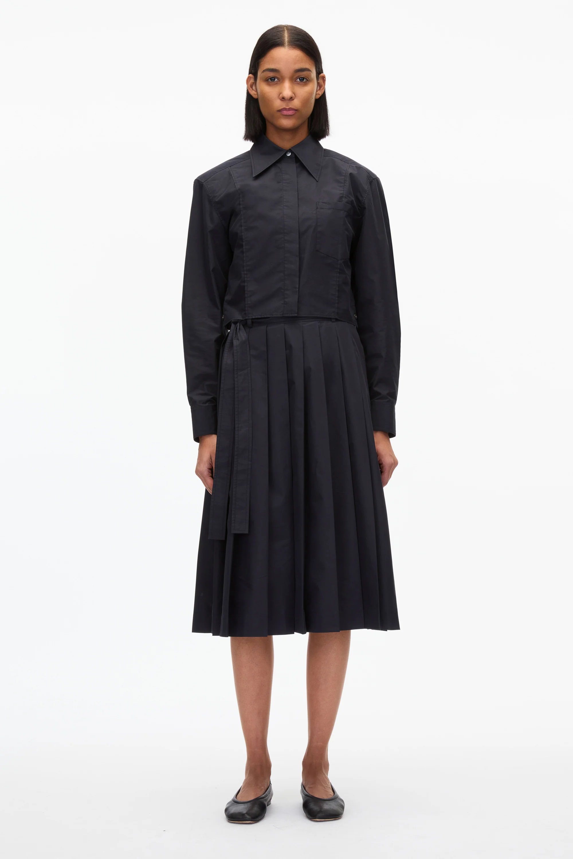 Cropped Shirt With Shoulder Pads - Image 11