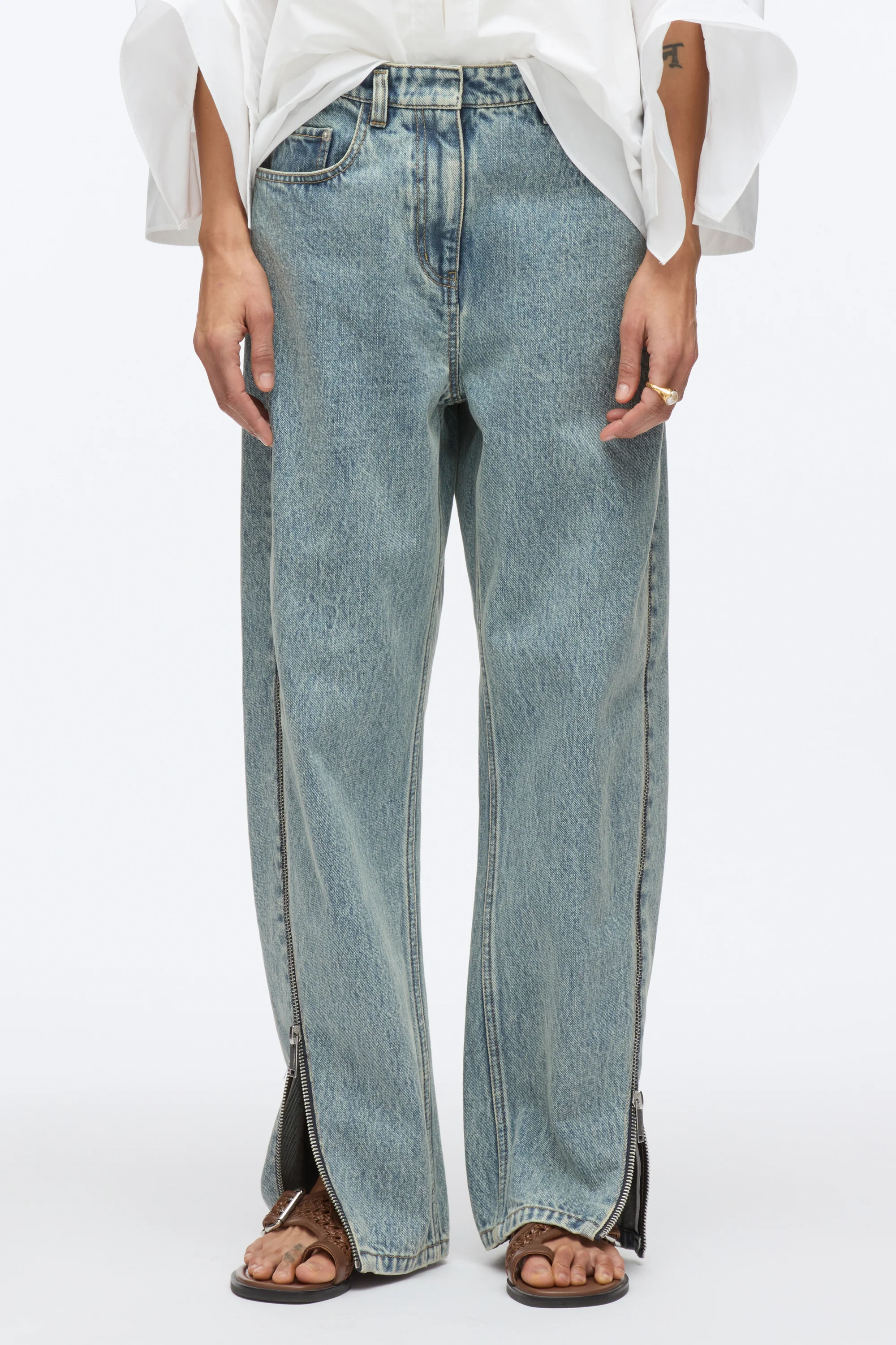 Curve Denim Petite Pant with Zippers - Image 3