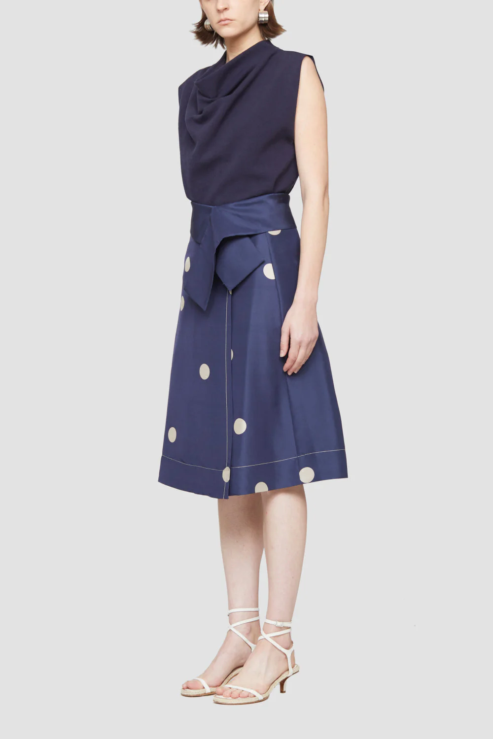 Dot Print Drape Band Skirt - Image 8