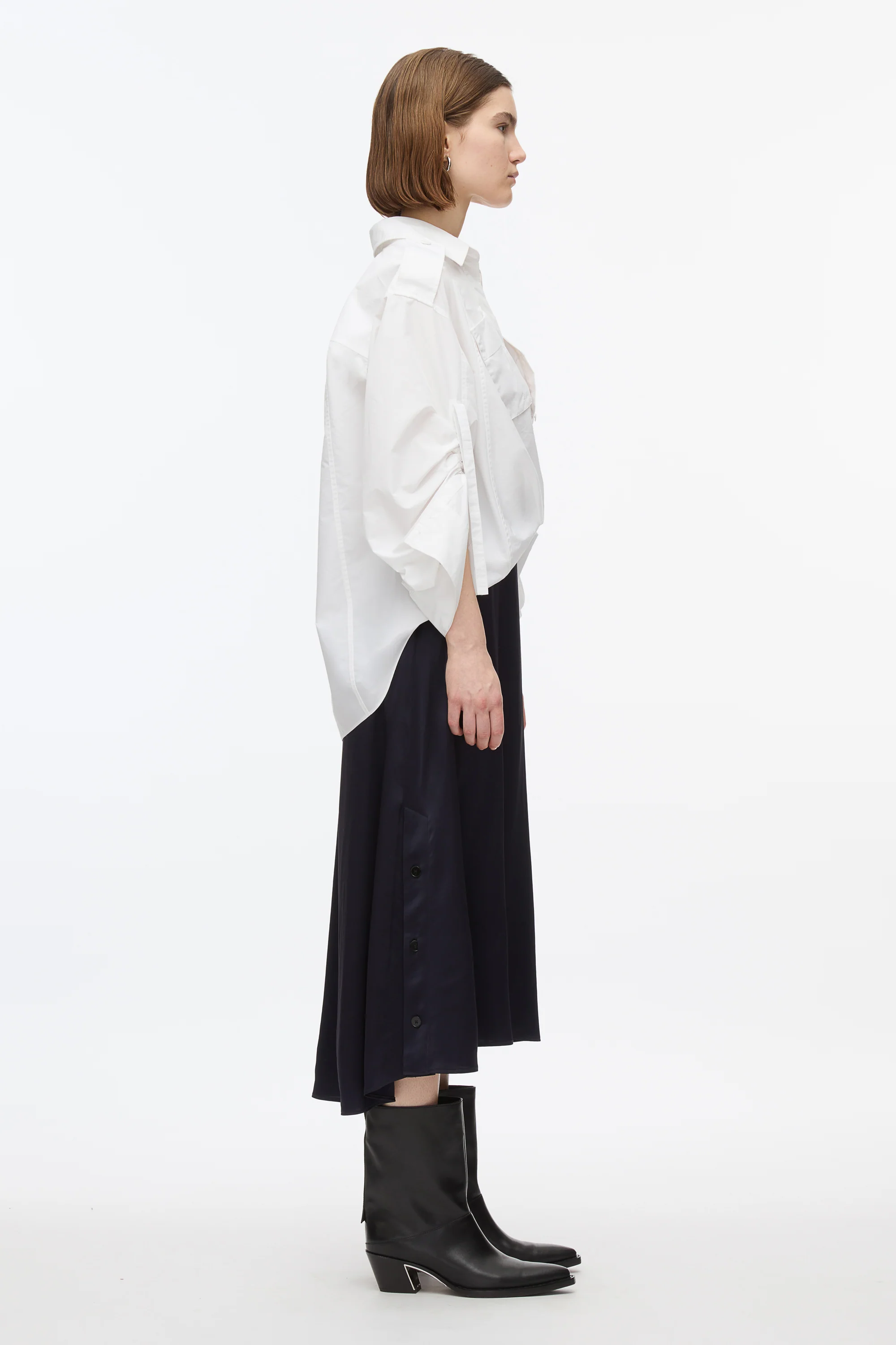 Draped Shirt Combo Slip Dress - Image 8