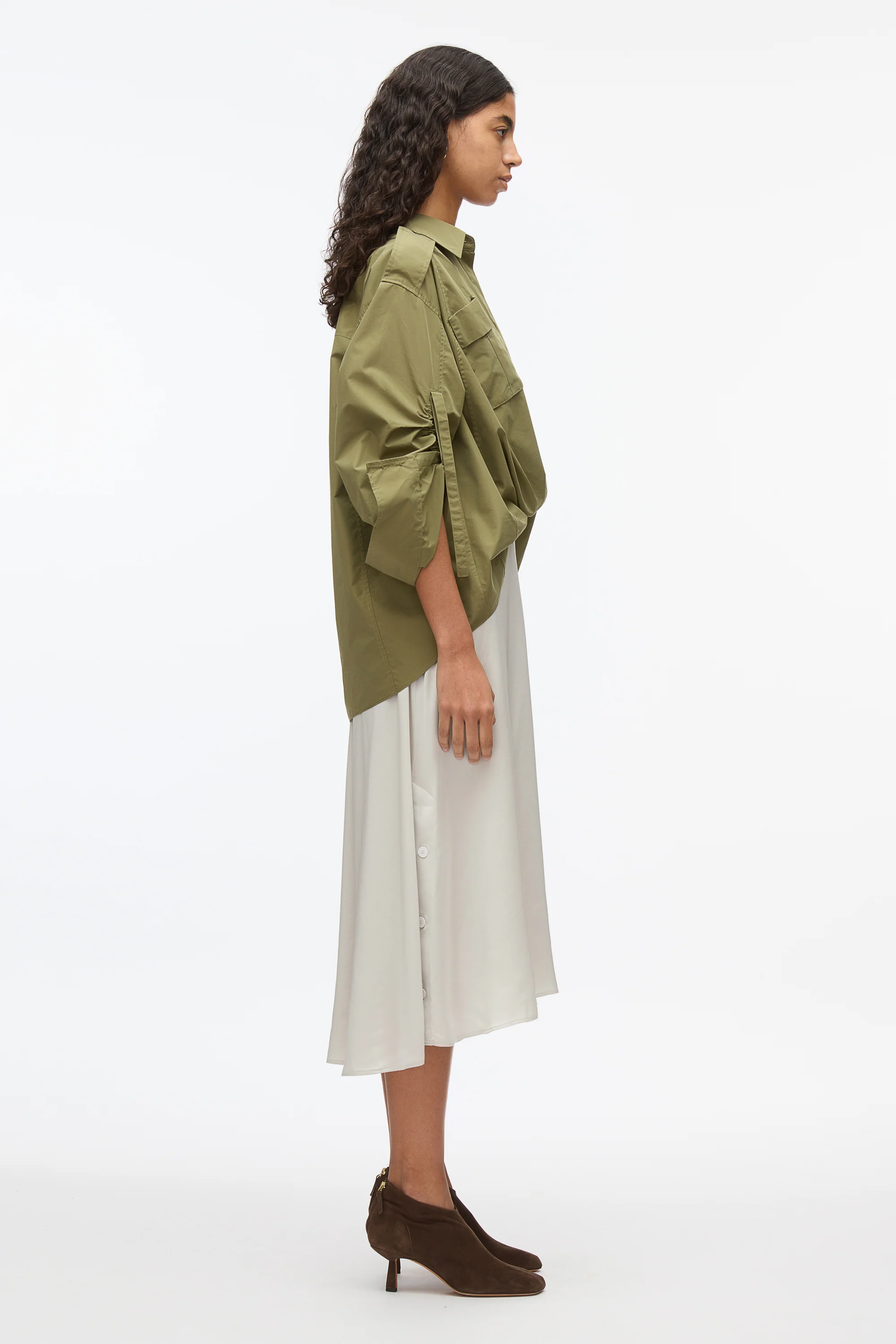 Draped Shirt Combo Slip Dress - Image 13