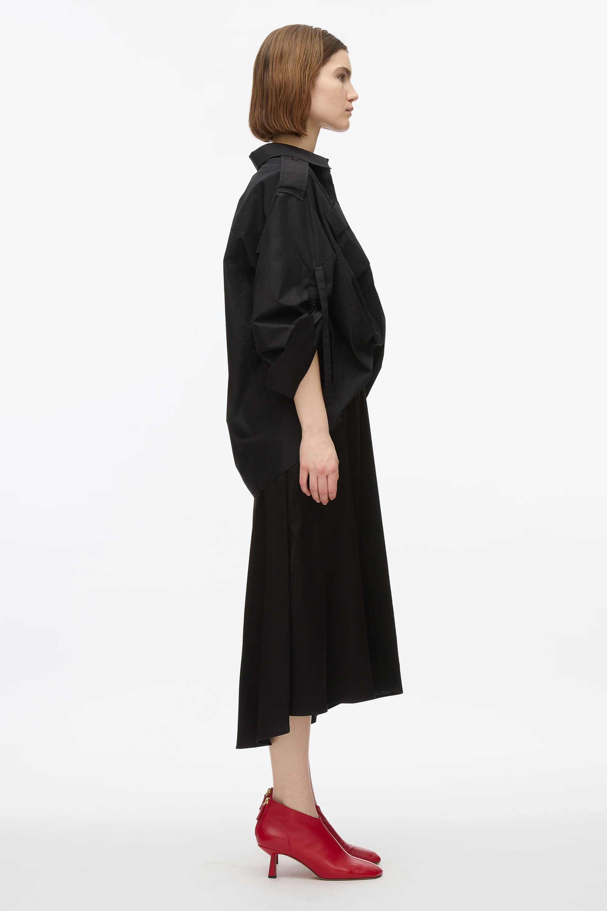 Draped Shirt Combo Slip Dress - Image 3
