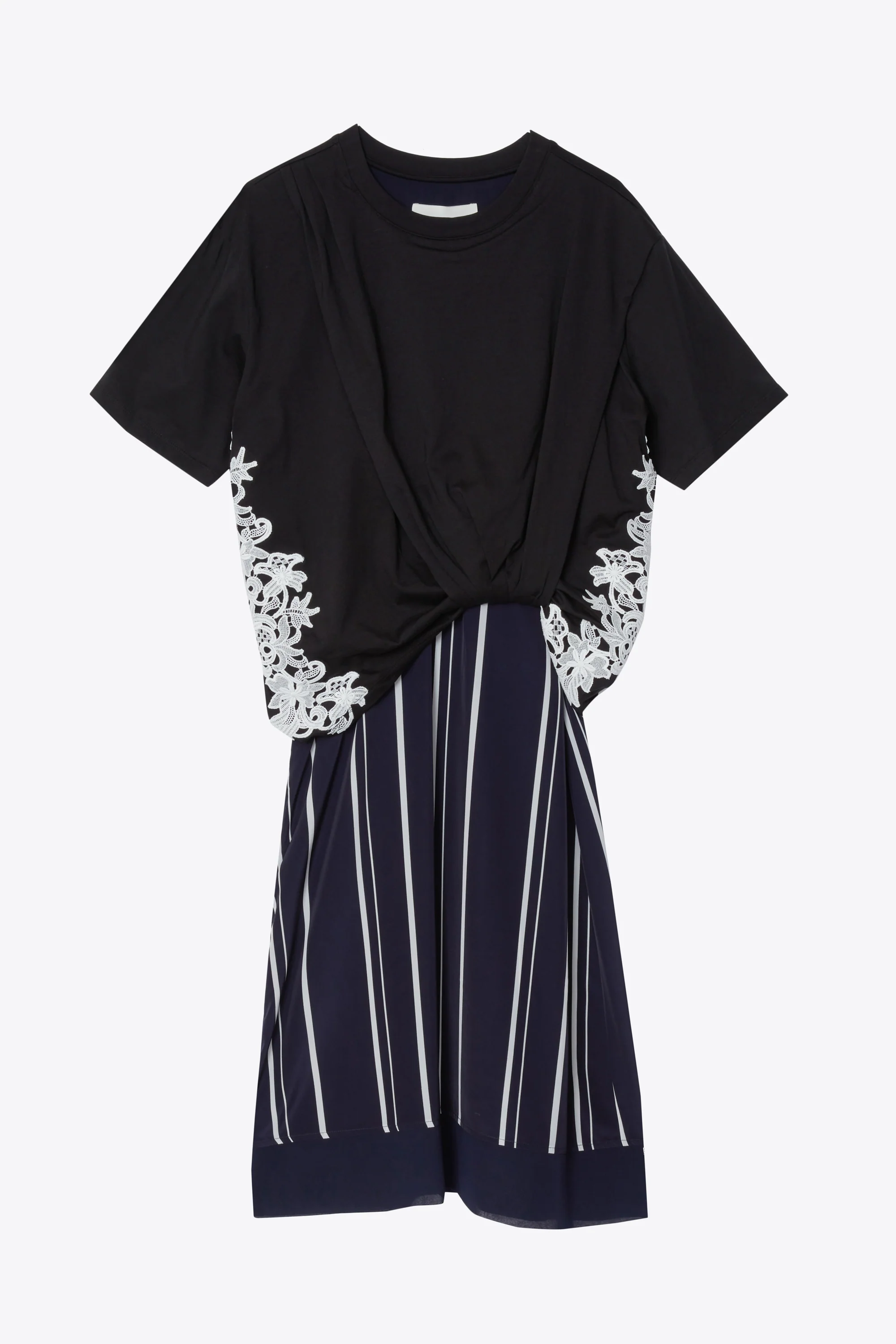 Draped T-Shirt Slip Combo Dress With Snap Placket - Image 2