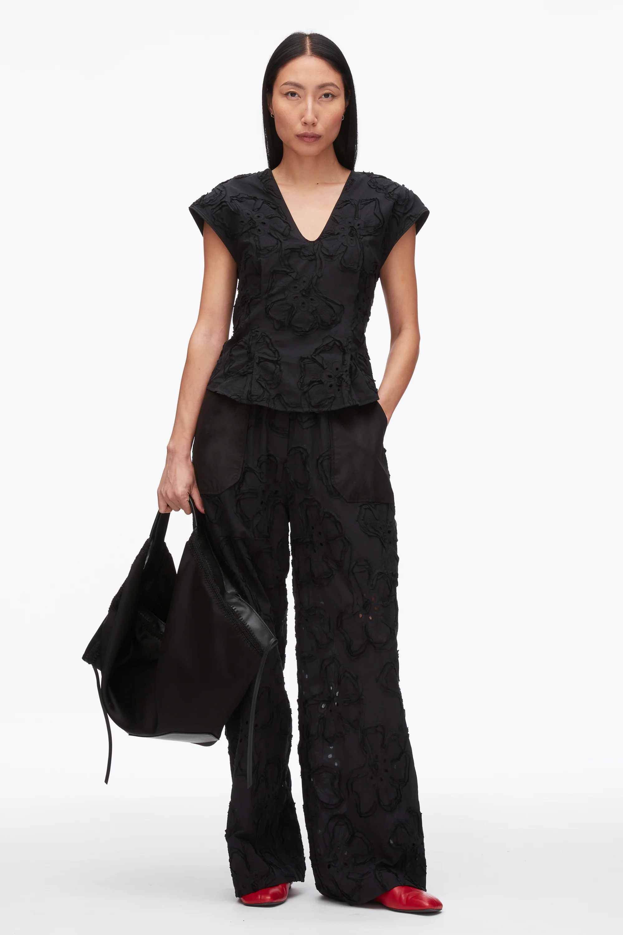 Embroidered Cap Sleeve Top - Image 9