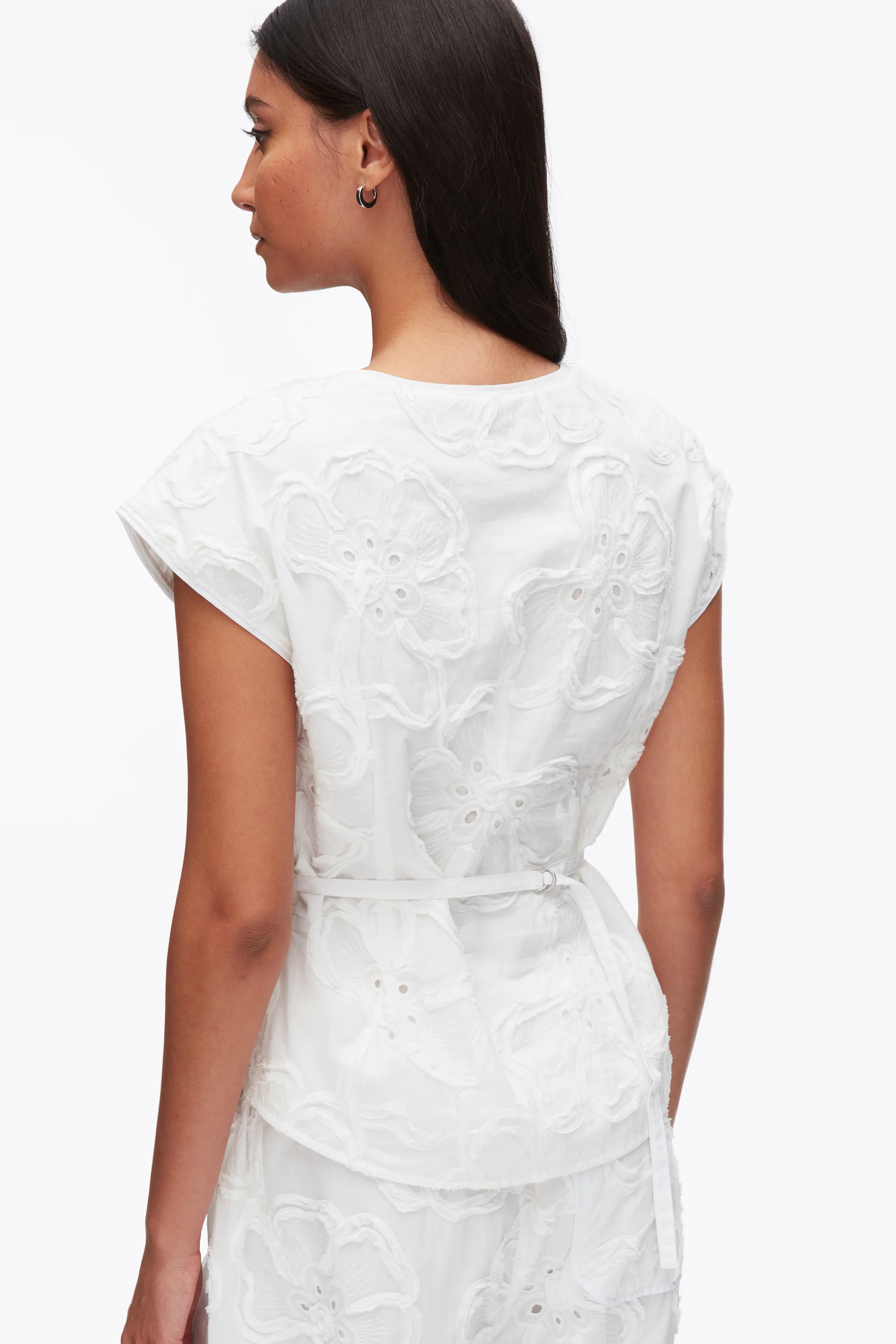 Embroidered Cap Sleeve Top - Image 7