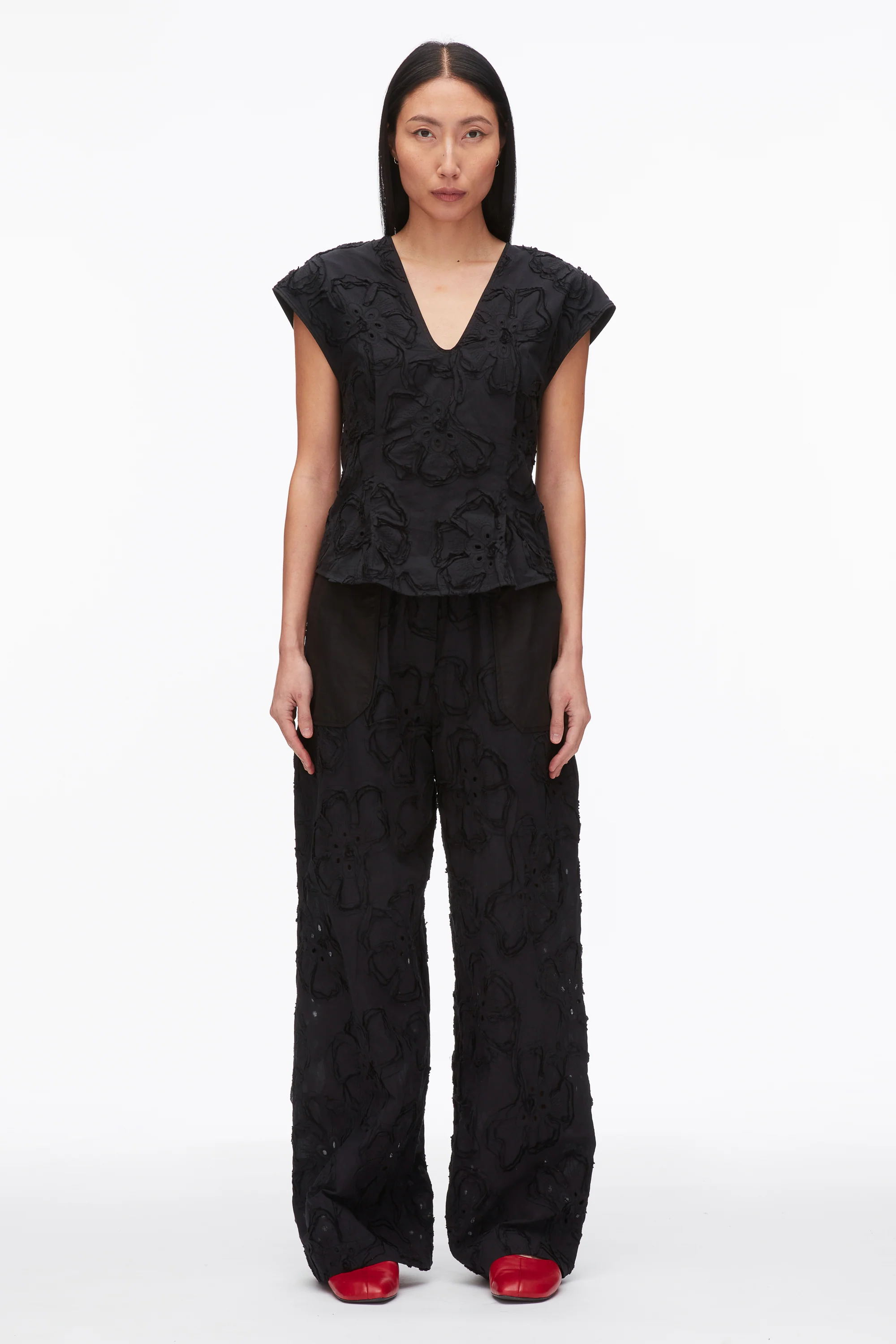 Embroidered Cap Sleeve Top - Image 10