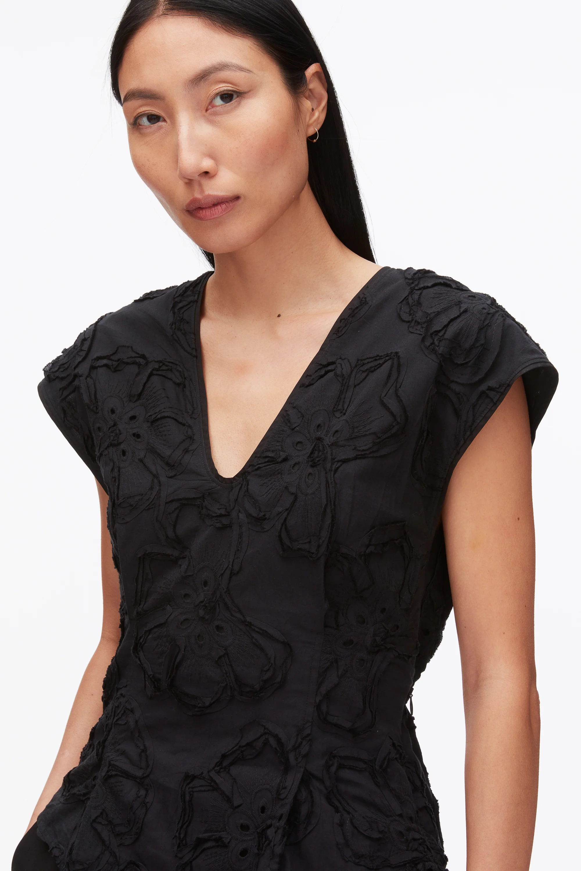 Embroidered Cap Sleeve Top - Image 14