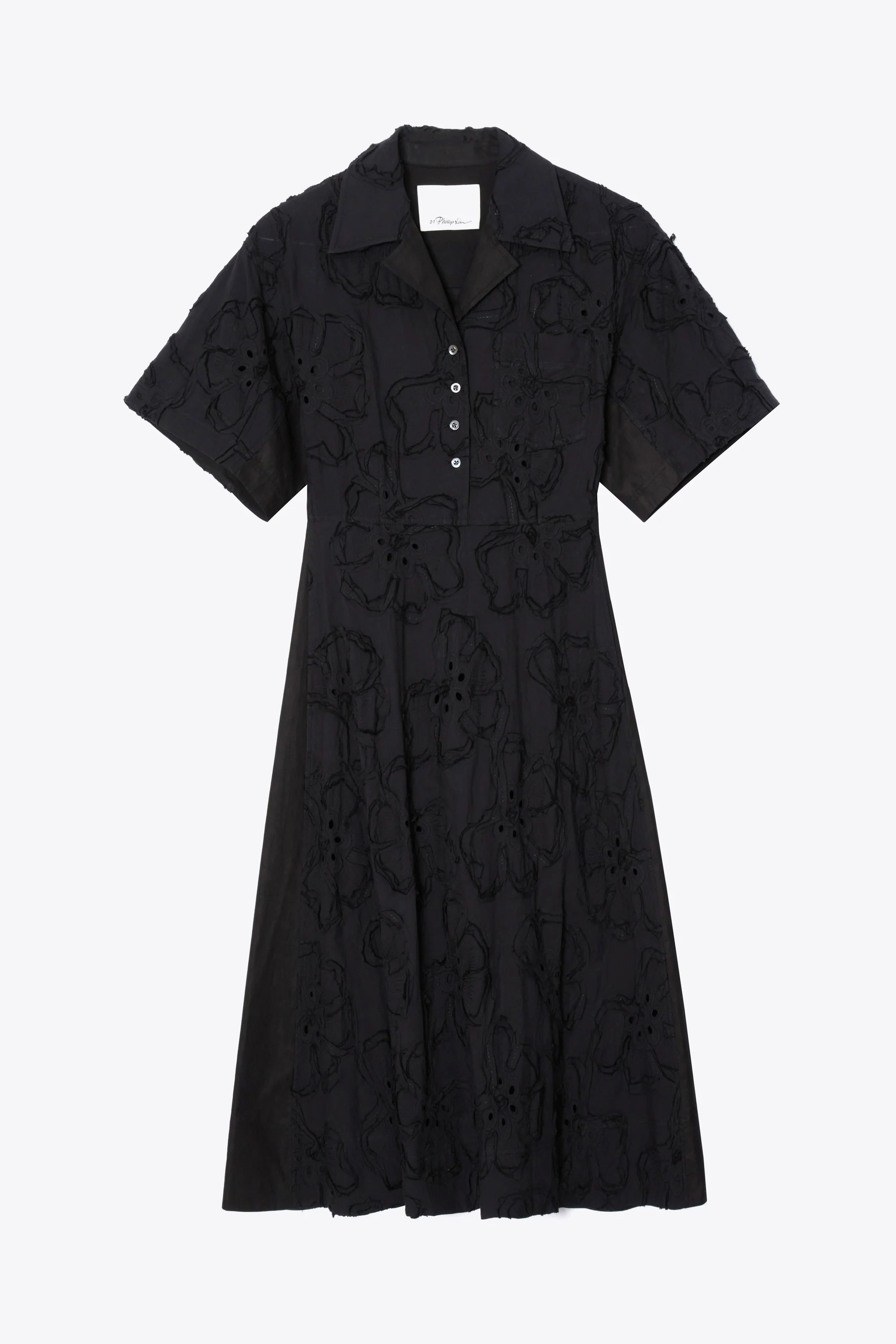 Embroidered Midi Shirt Dress - Image 6
