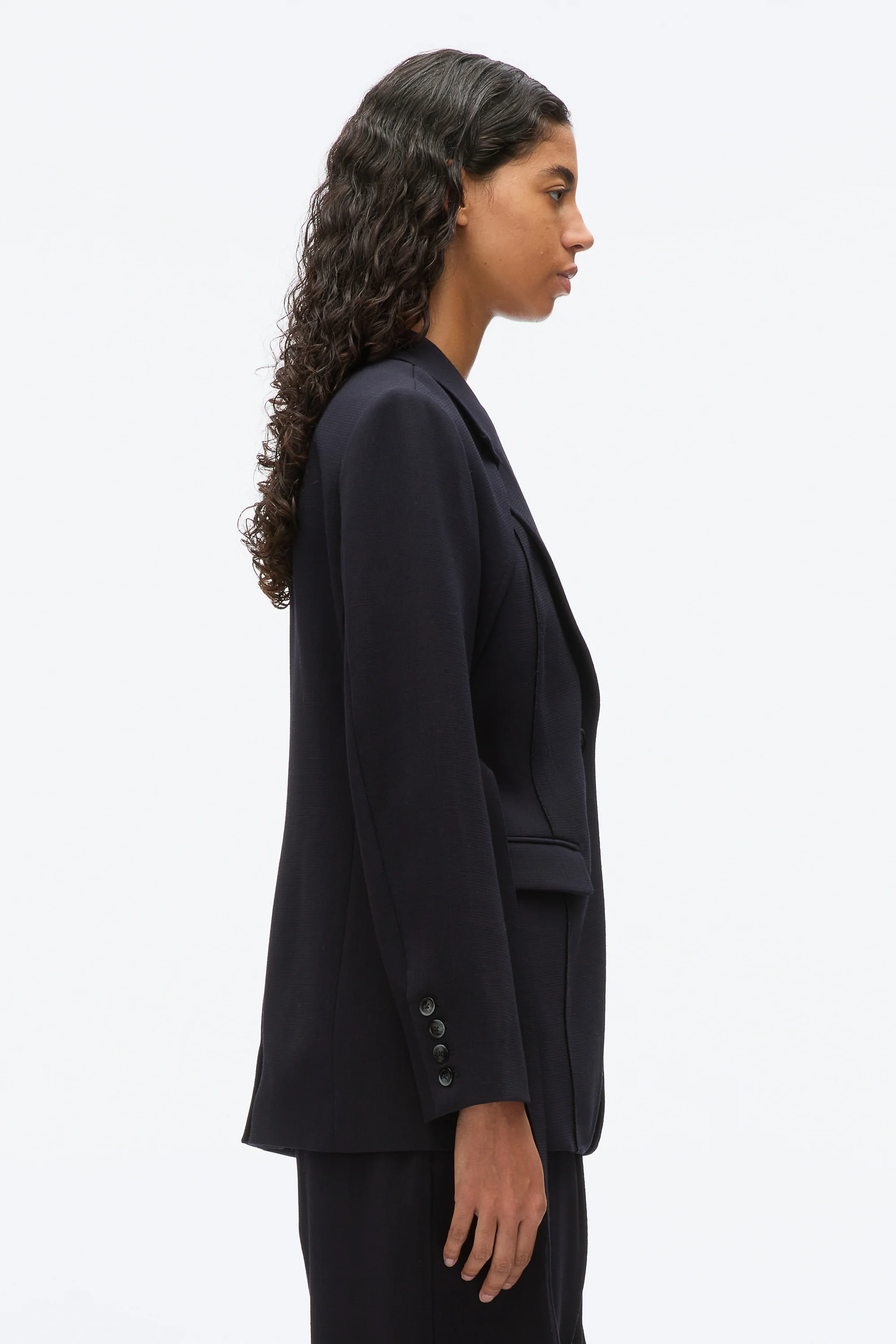 Layered Blazer with Tie Belt - Image 4