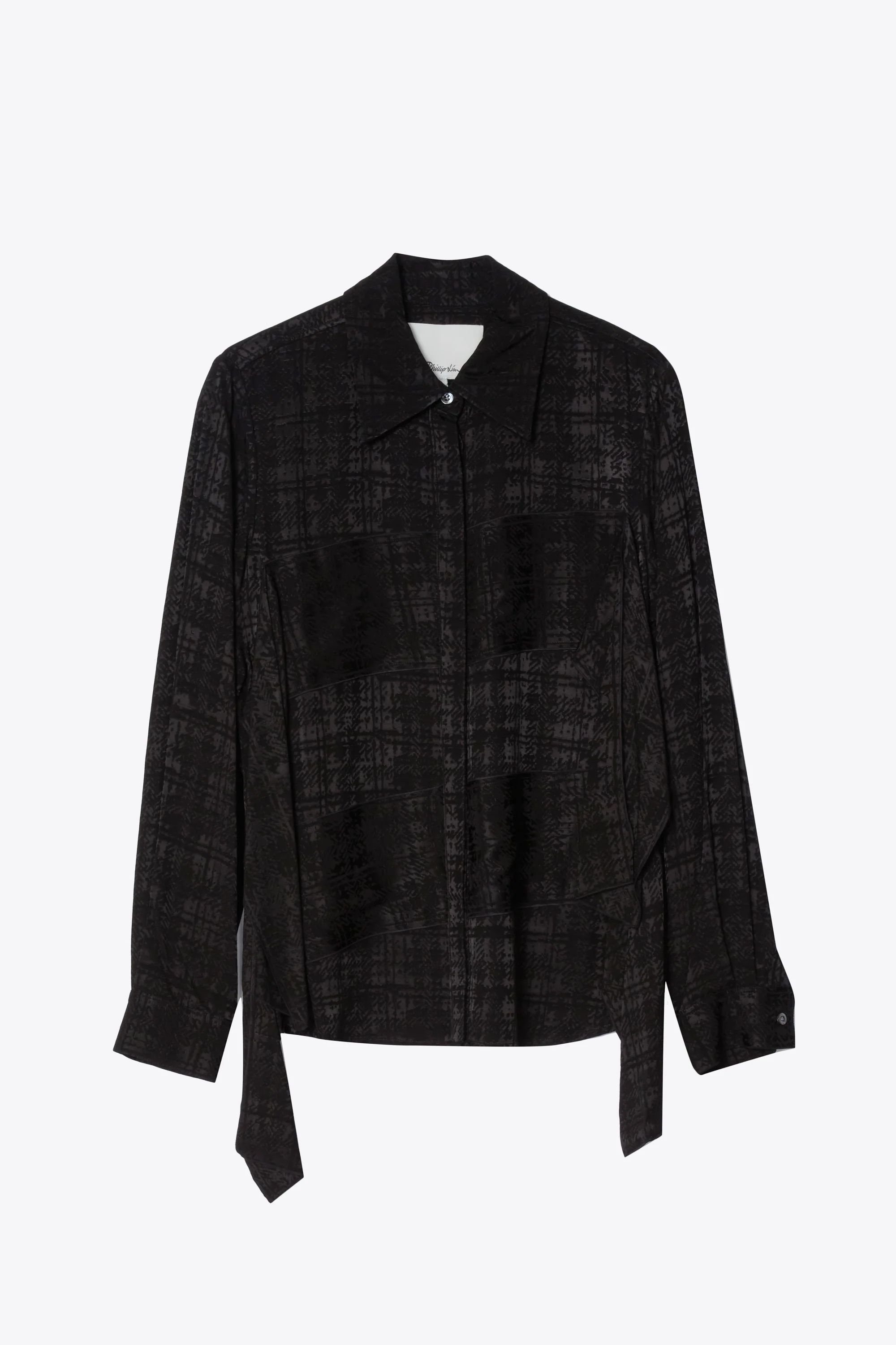 Fluid Plaid Viscose Long Sleeve Top
