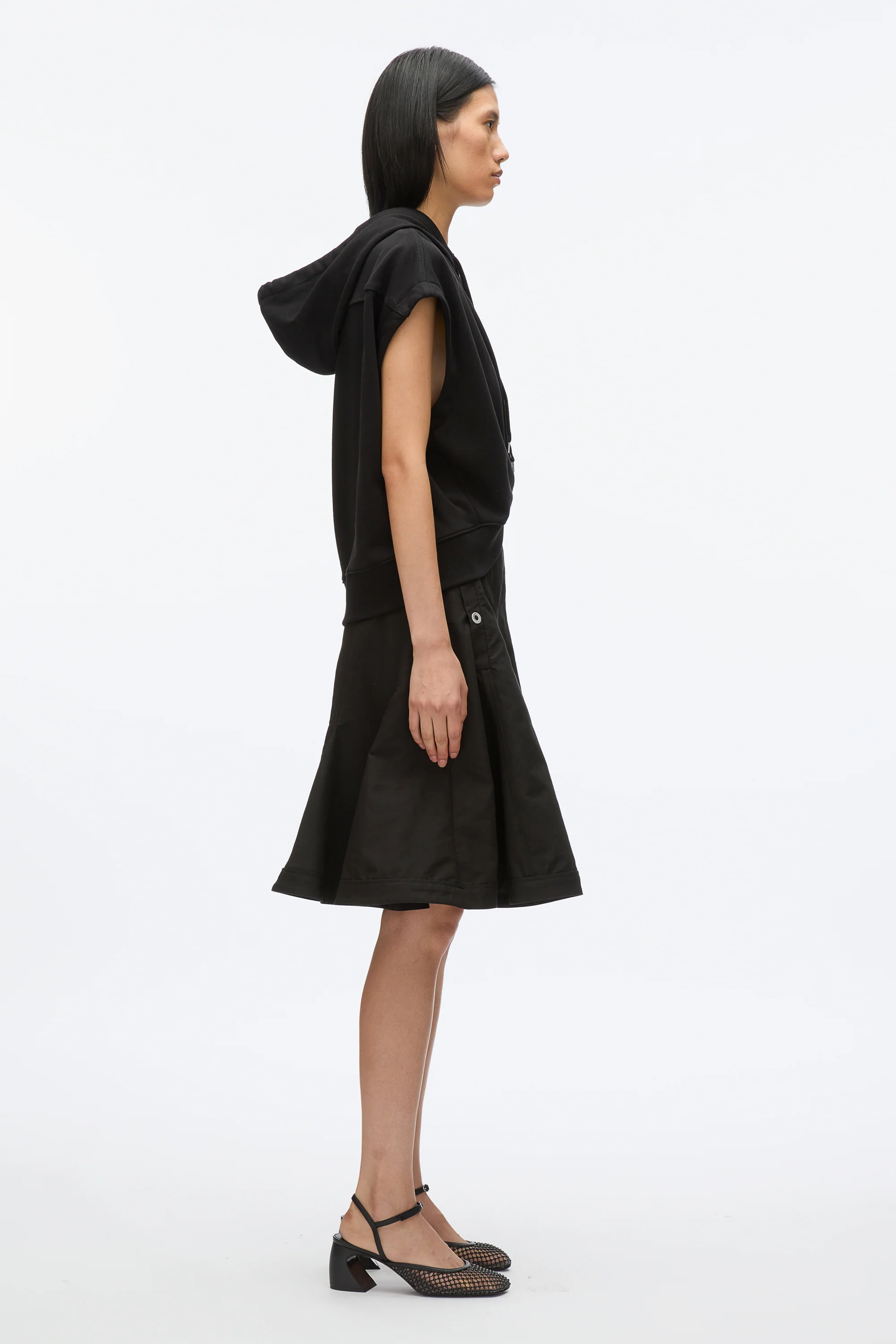 Hoodie Dress with Flounce Skirt - Image 3