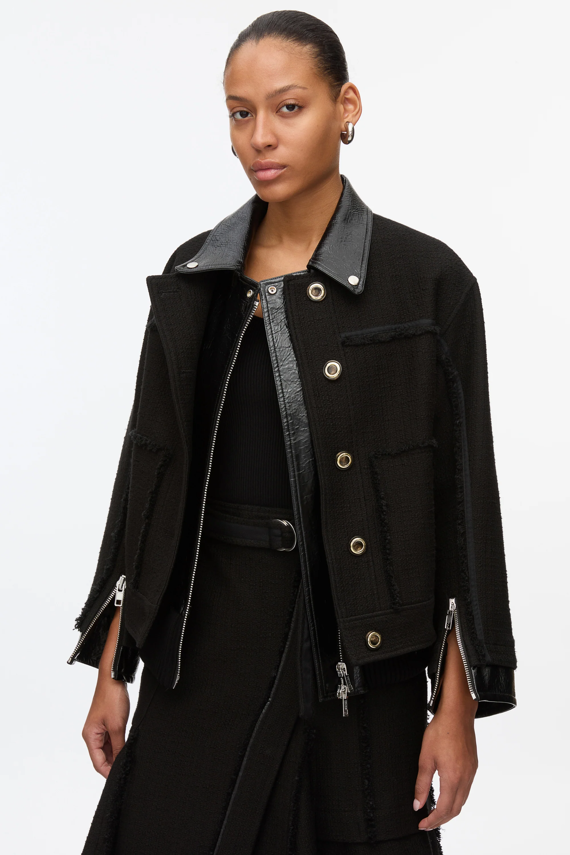 Hybrid Tweed Moto Jacket - Image 5