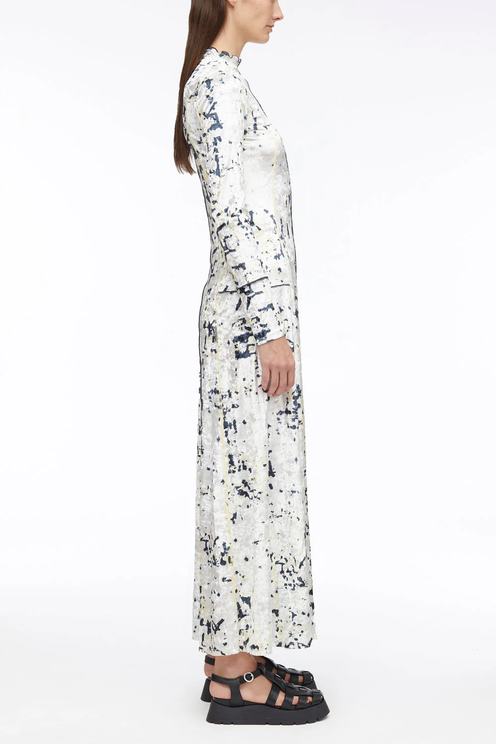 Kaleidoscope Crushed Velvet Flare Dress - Image 3