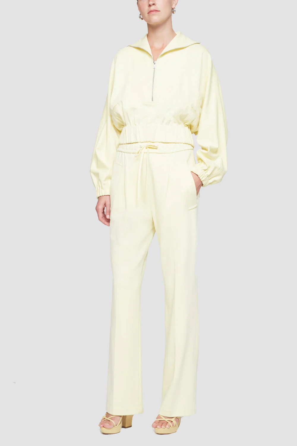 Ls Knit Twill Zip-Up Top - Image 5