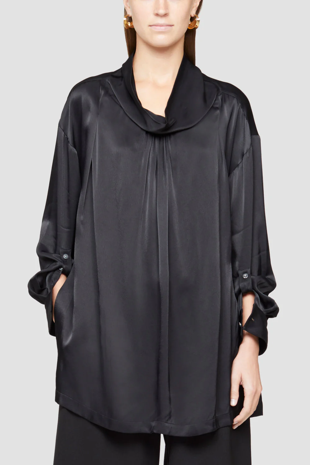 Ls Satin Oversized Drape Colla - Image 3