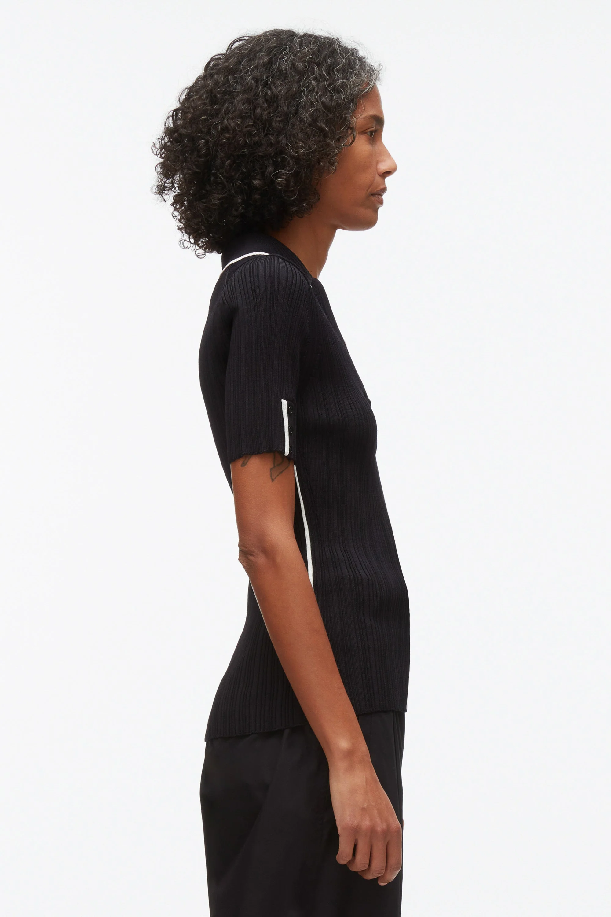 V-Neck Polo with Piping - Image 3