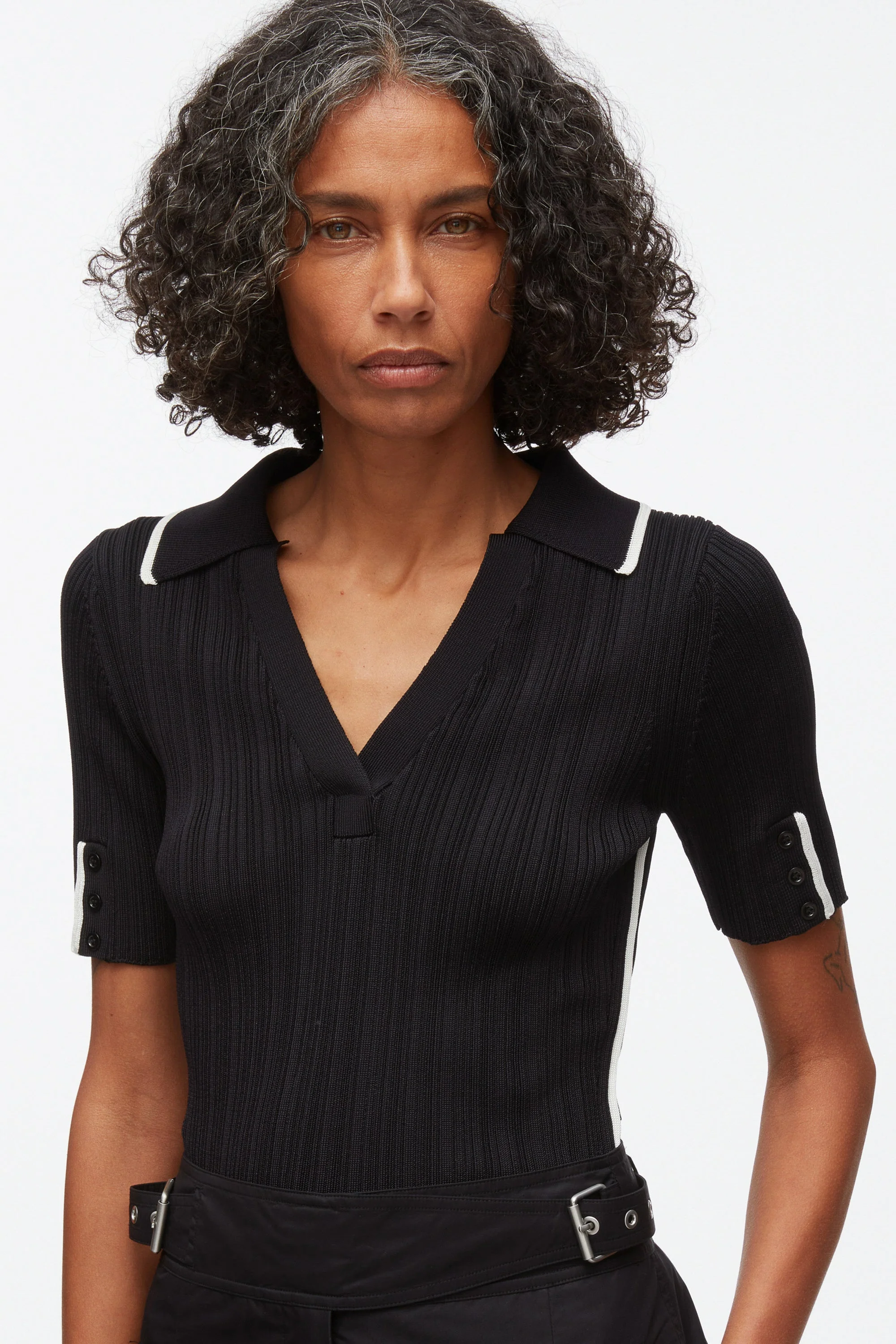 V-Neck Polo with Piping - Image 5