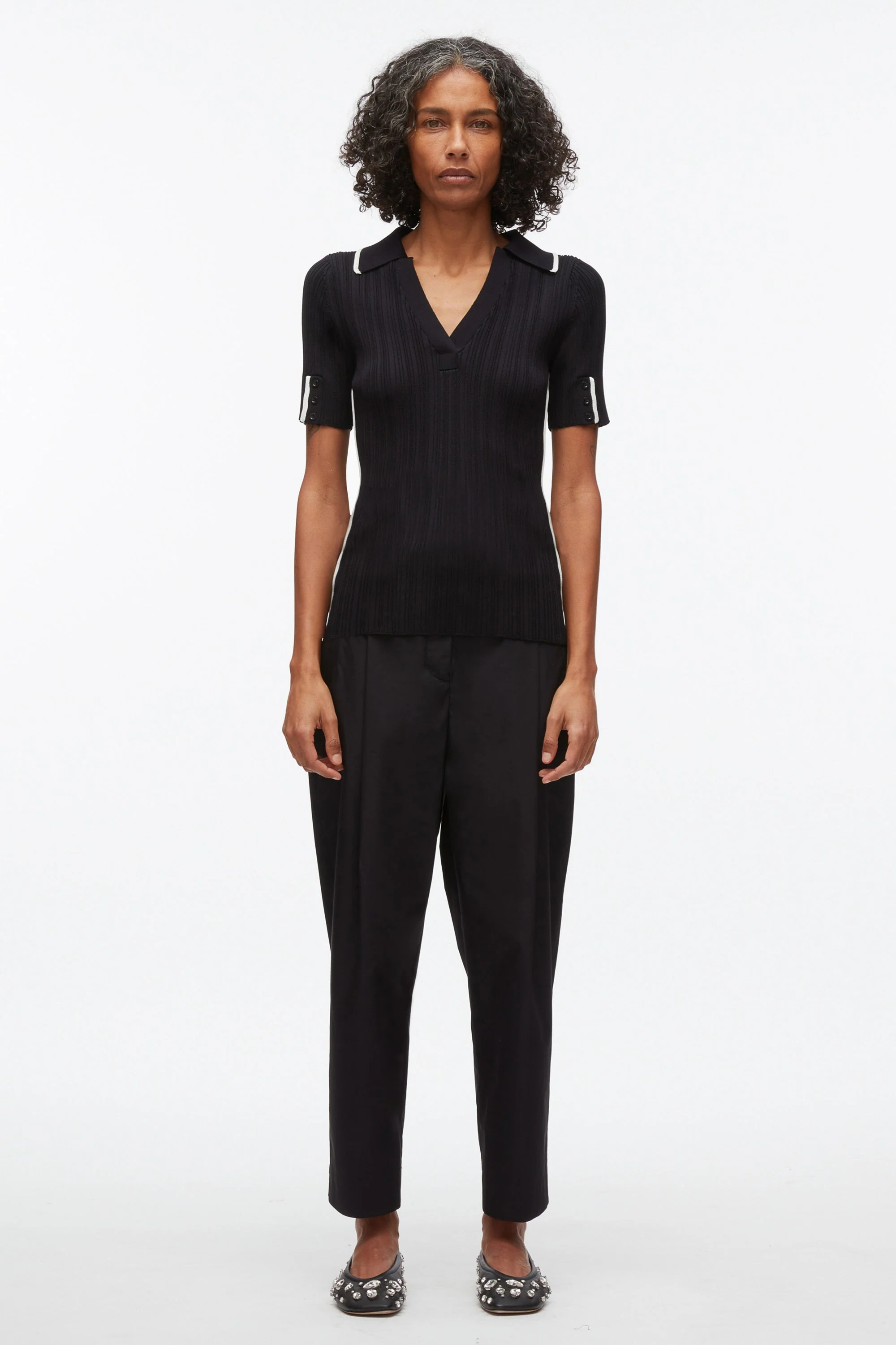 V-Neck Polo with Piping - Image 6