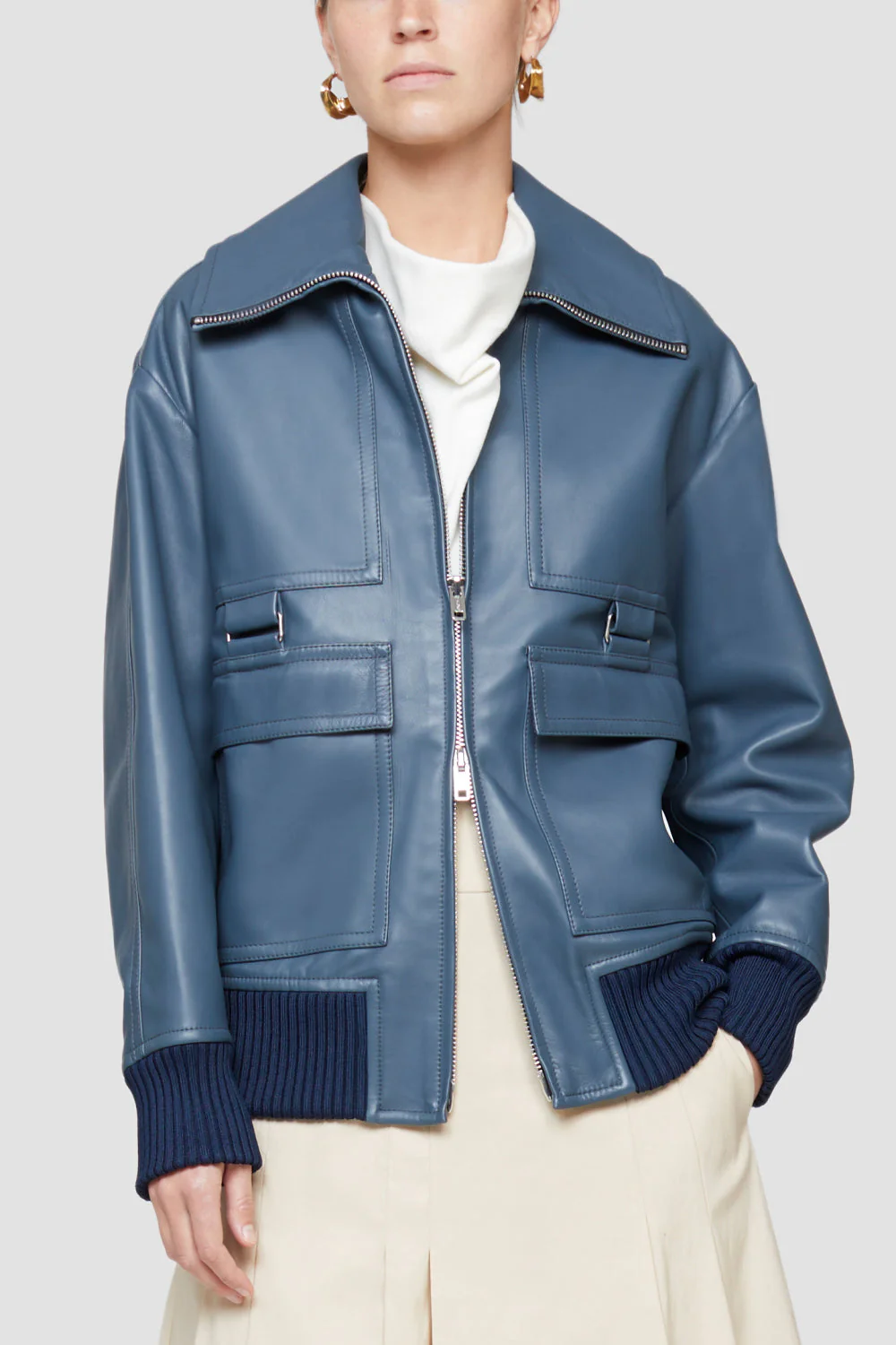 Oversized Leather Bomber - Image 6