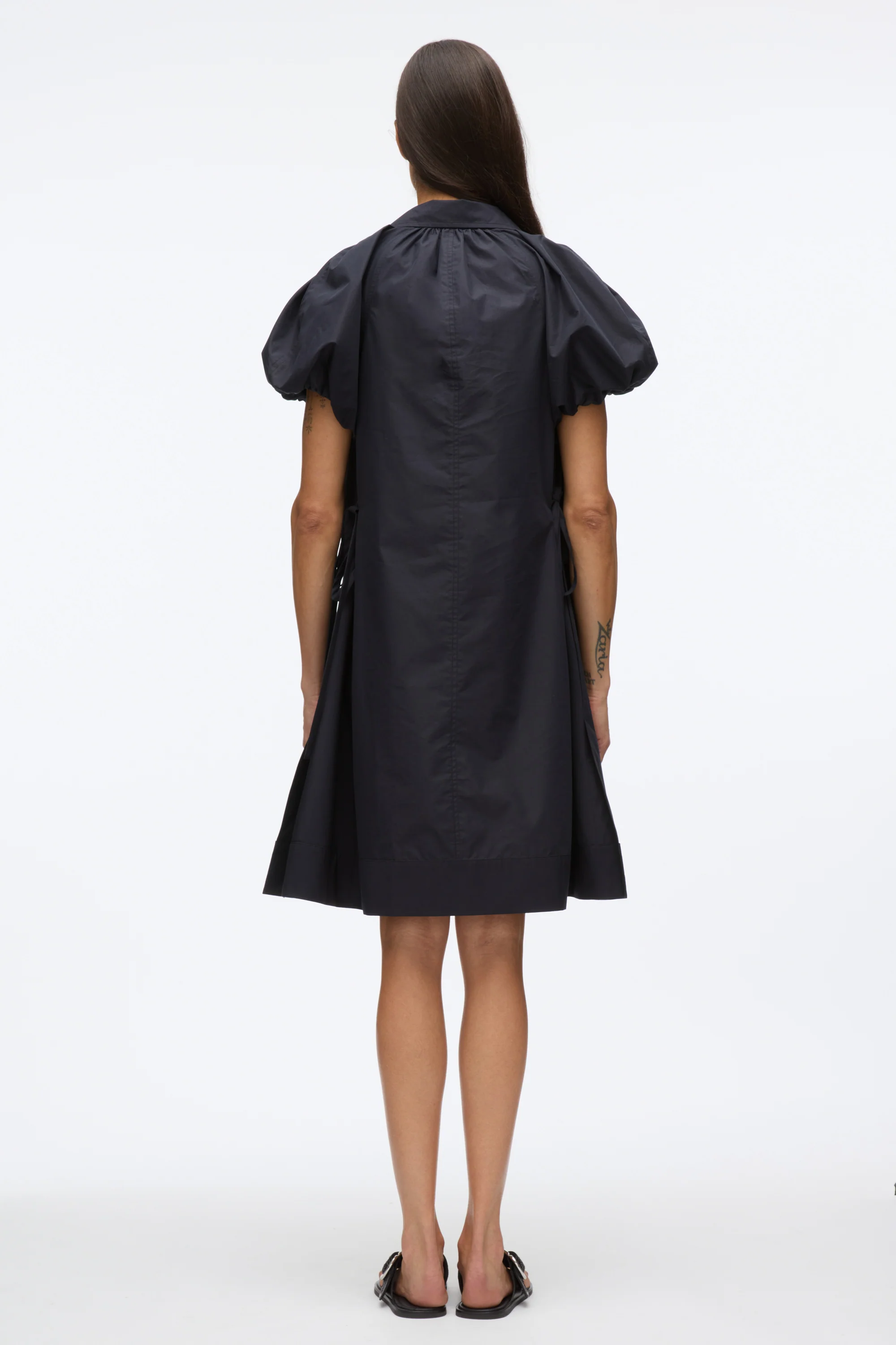 Puff Sleeve Short Shirt Dress - Image 4